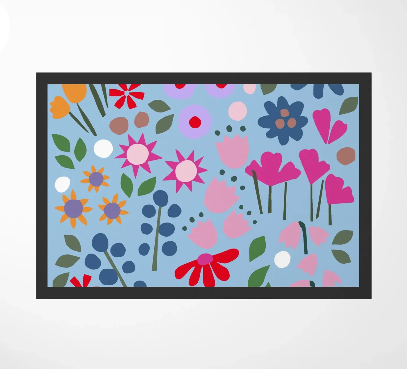 Millefleur Muster hellblau zerbino da Iris Knabenschuh Design