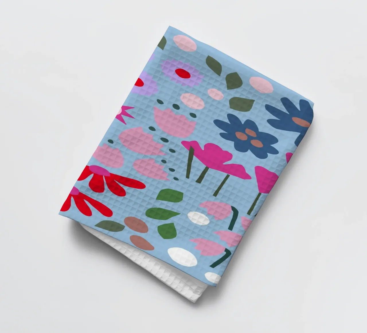 Millefleur Muster hellblau tea towel by Iris Knabenschuh Design