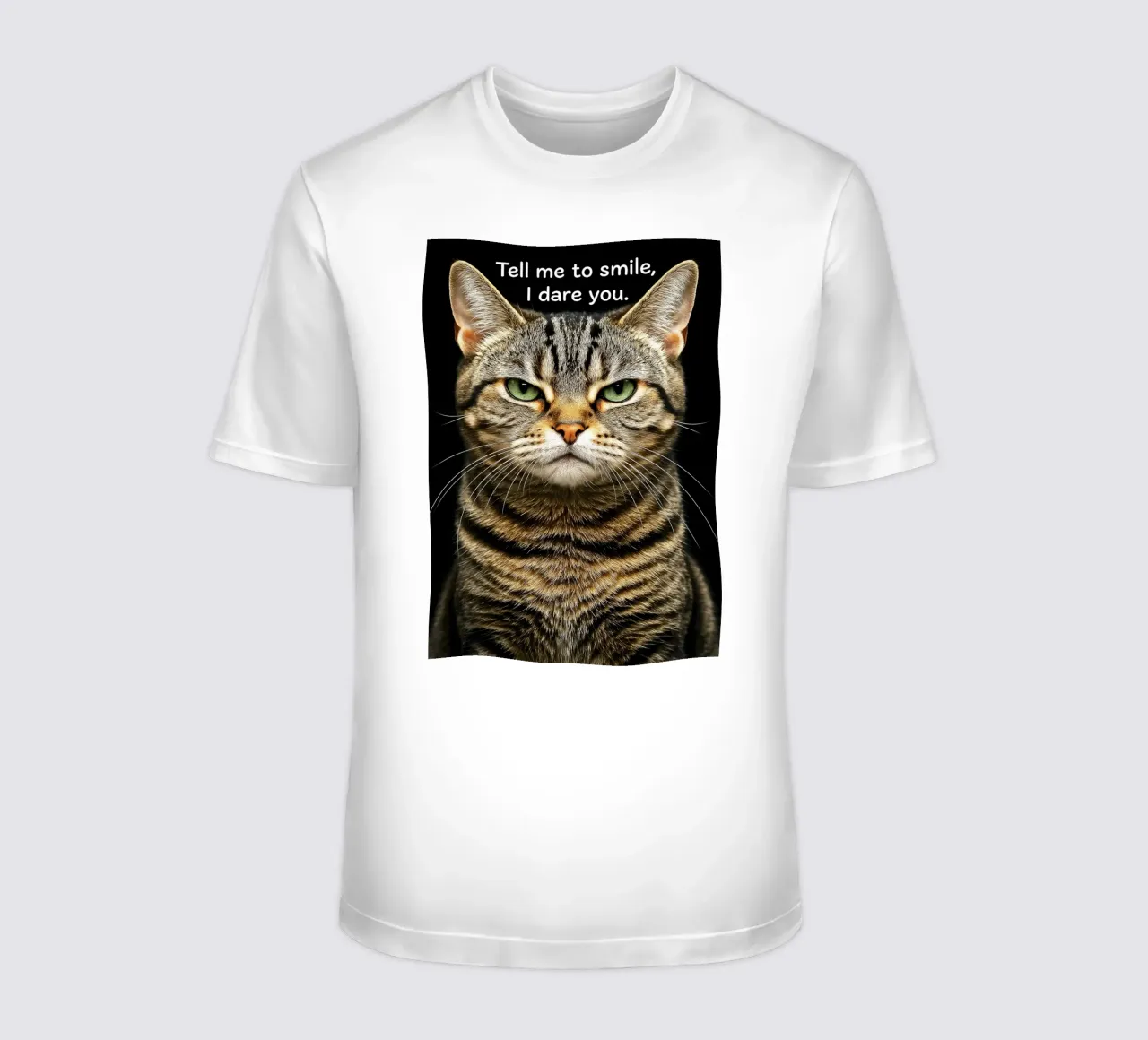 Gatto dimmi di sorridere, ti sfido t-shirt da the gindils
