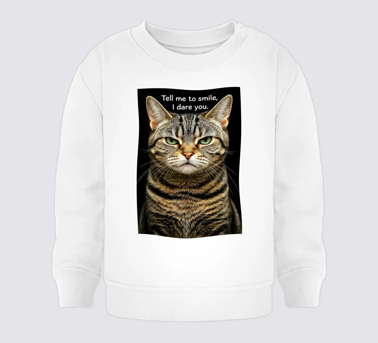 Gatto dimmi di sorridere, ti sfido felpa neonato da the gindils