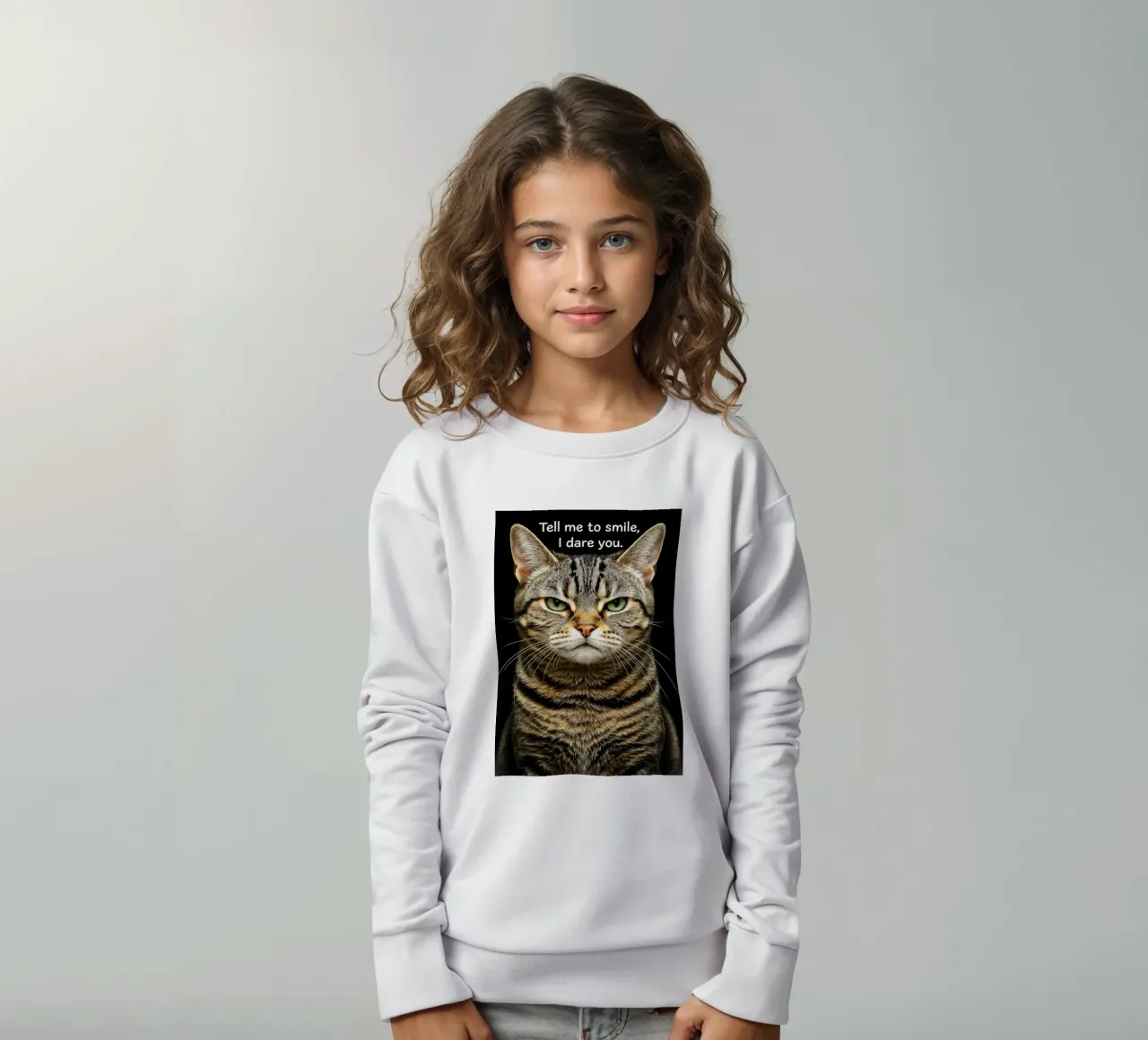 Gatto dimmi di sorridere, ti sfido felpa bambino da the gindils