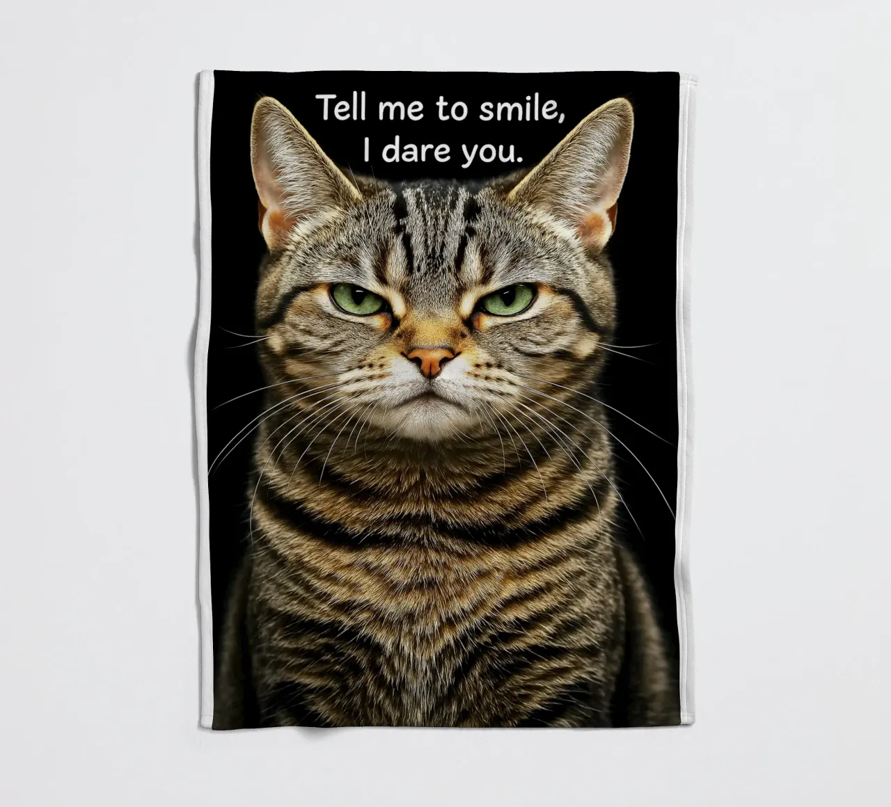 Gatto dimmi di sorridere, ti sfido coperta in pile da the gindils