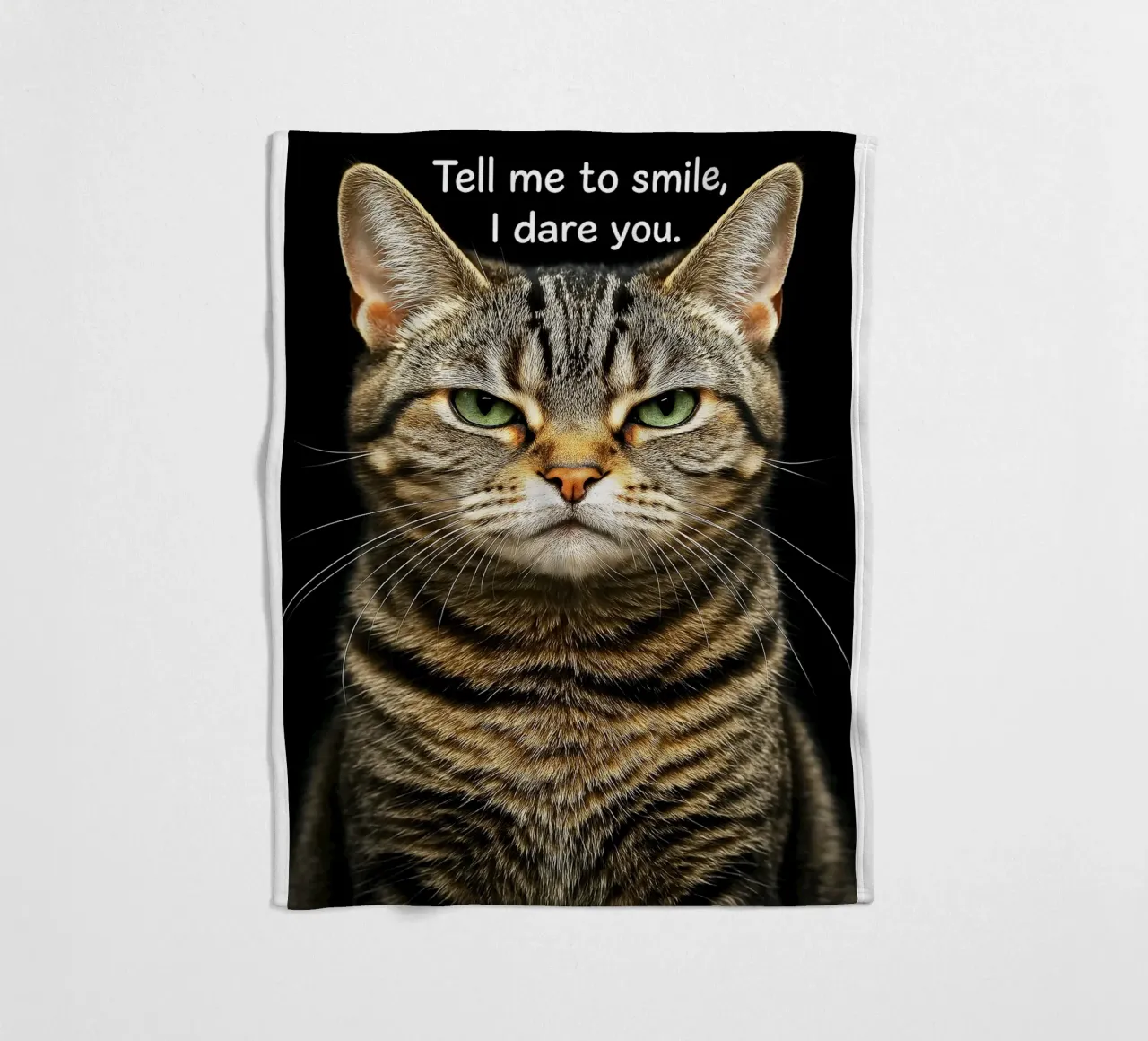 Gatto dimmi di sorridere, ti sfido coperta in pile da the gindils