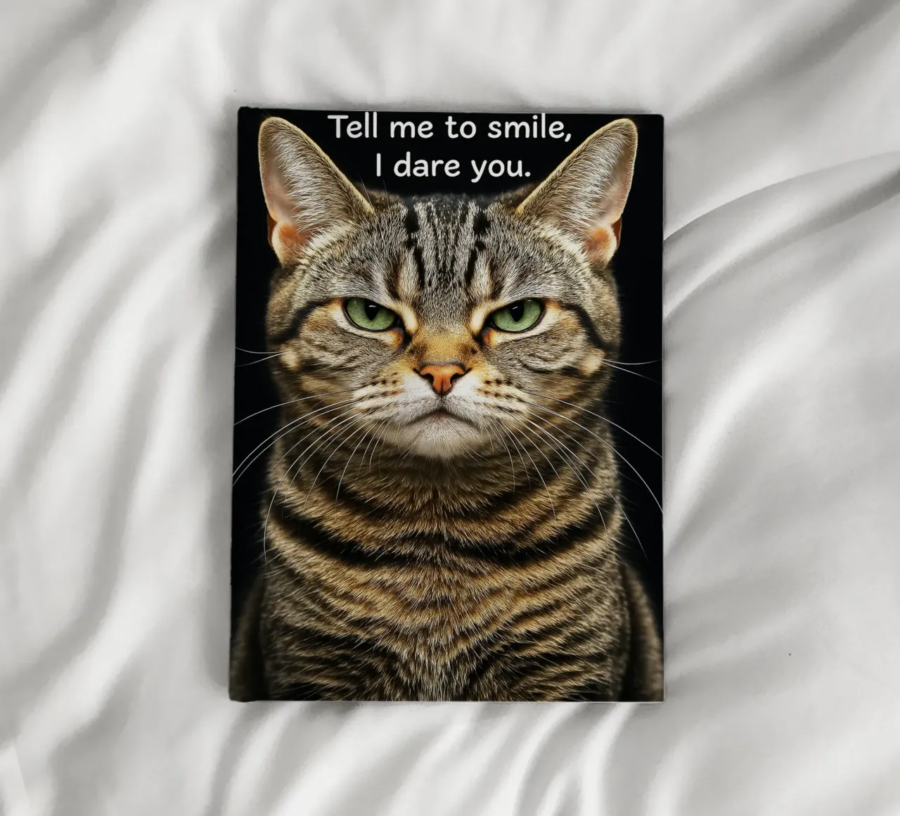 Cat tell me to smile i dare you notebook by the gindils