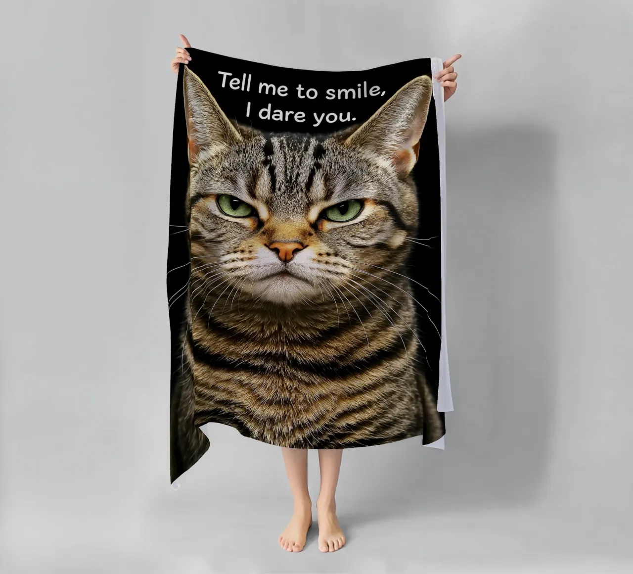 Gatto dimmi di sorridere, ti sfido telo mare da the gindils