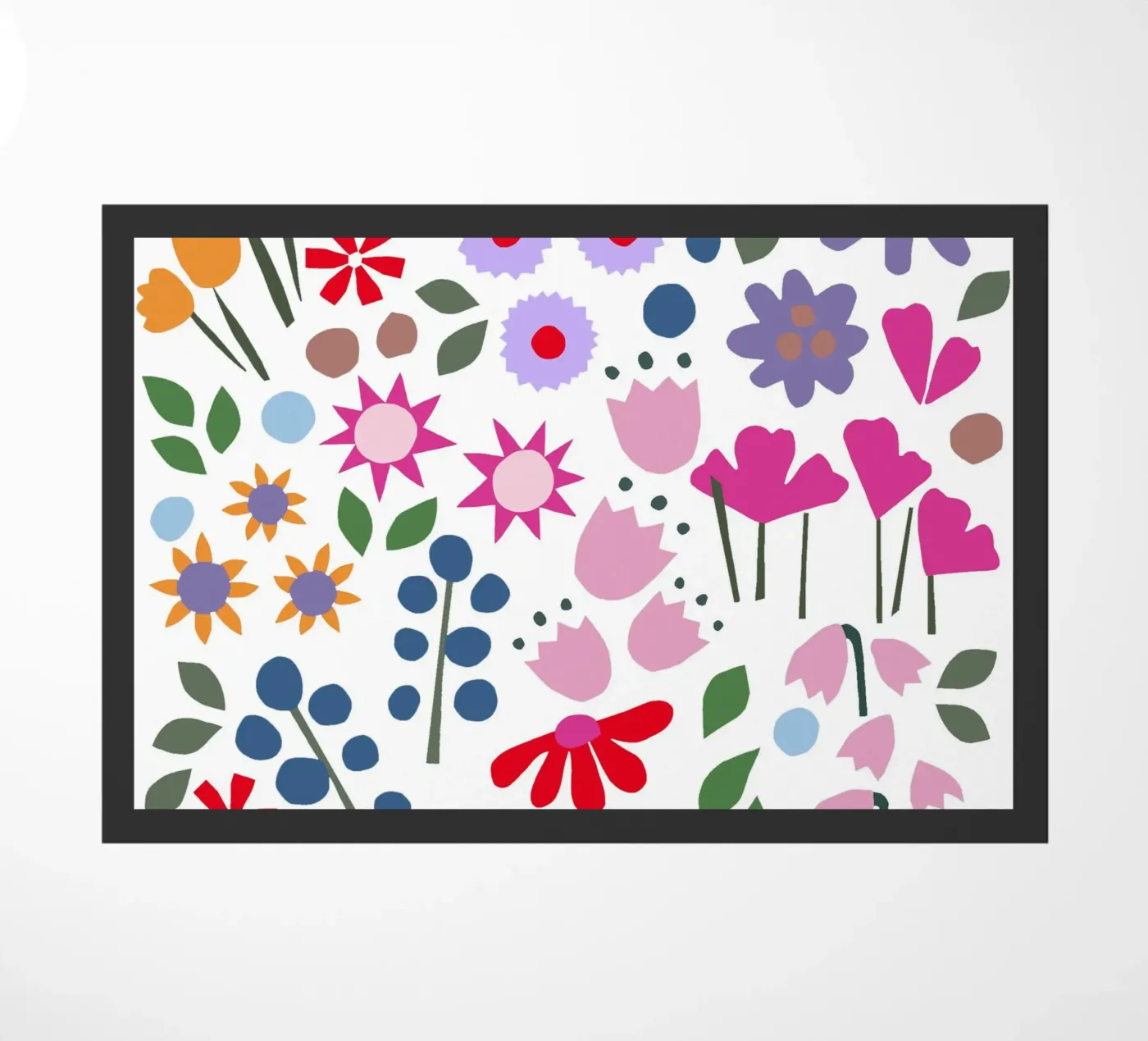 Millefleur Muster hellblau doormat by Iris Knabenschuh Design