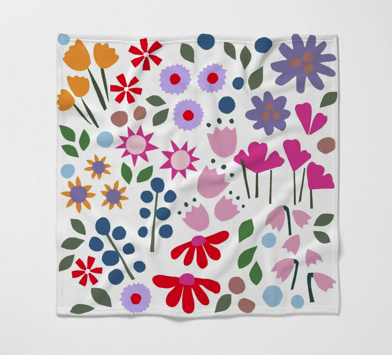 Millefleur Muster hellblau coperta in pile da Iris Knabenschuh Design
