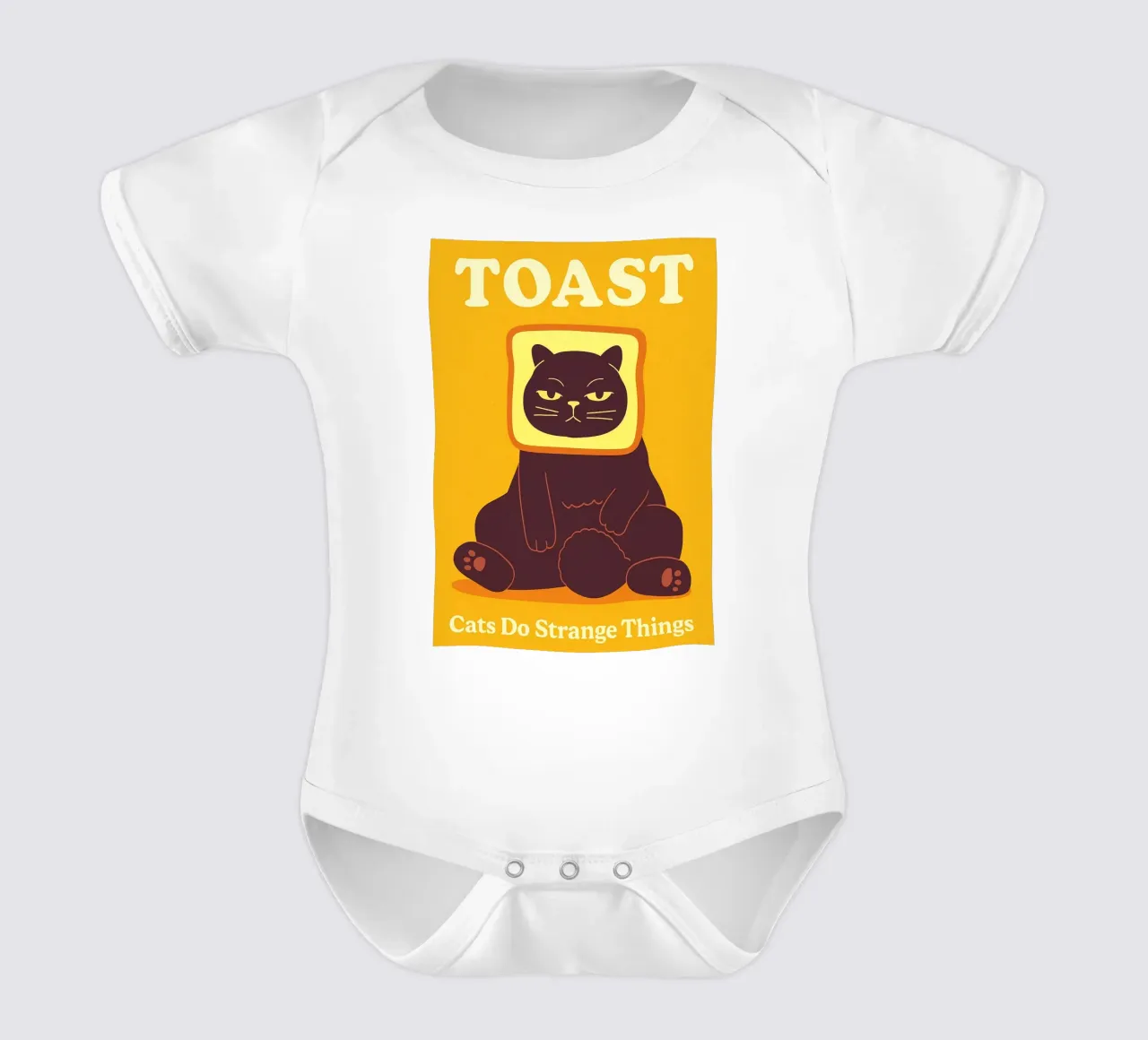Cat Toast Cats do Strange Things short-sleeve baby romper by the gindils