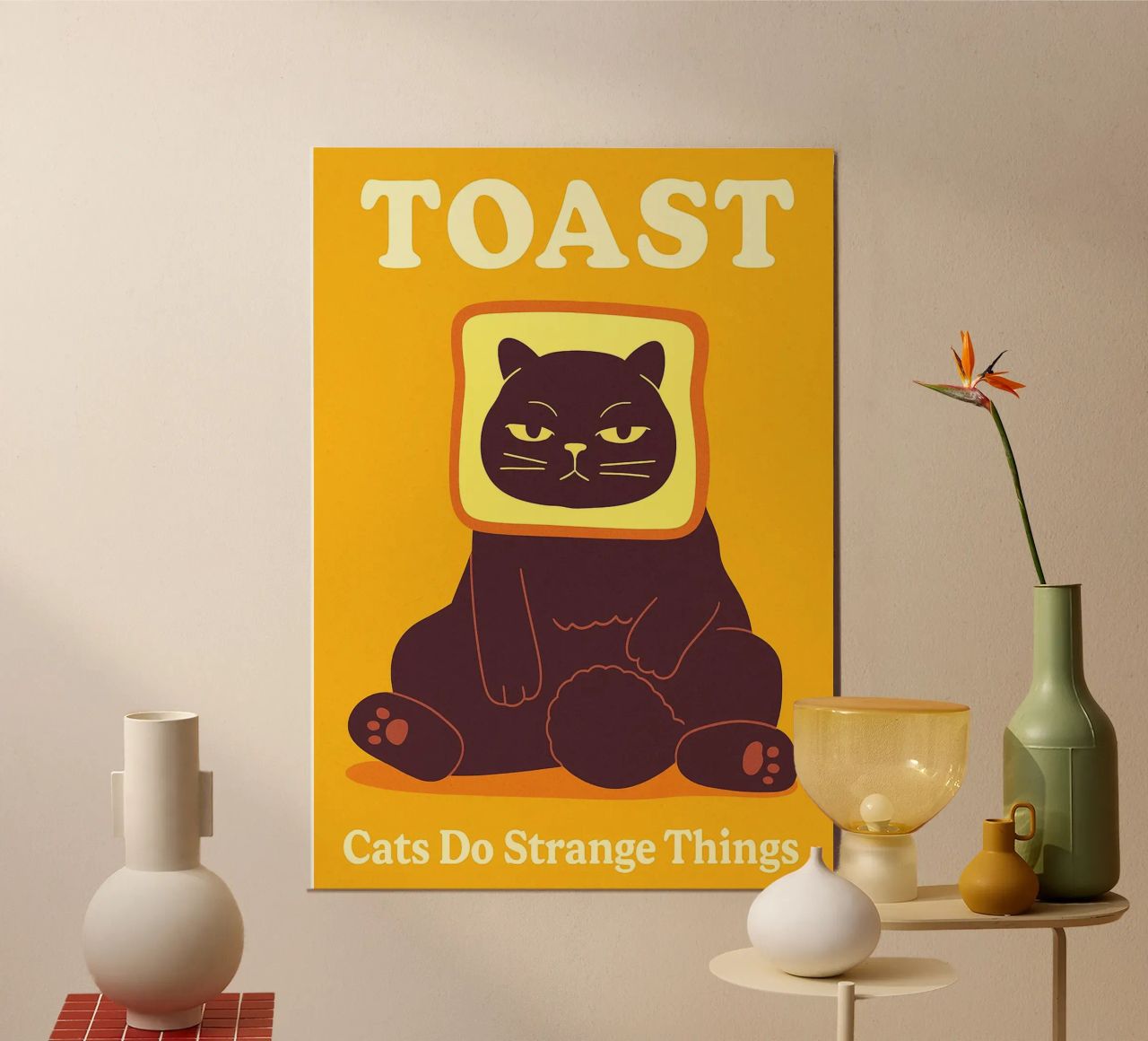 Toast pour chat Les chats font des choses étranges poster de the gindils