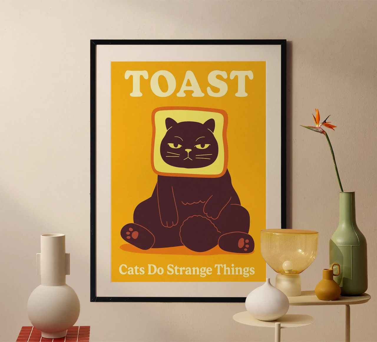 Toast pour chat Les chats font des choses étranges poster de the gindils