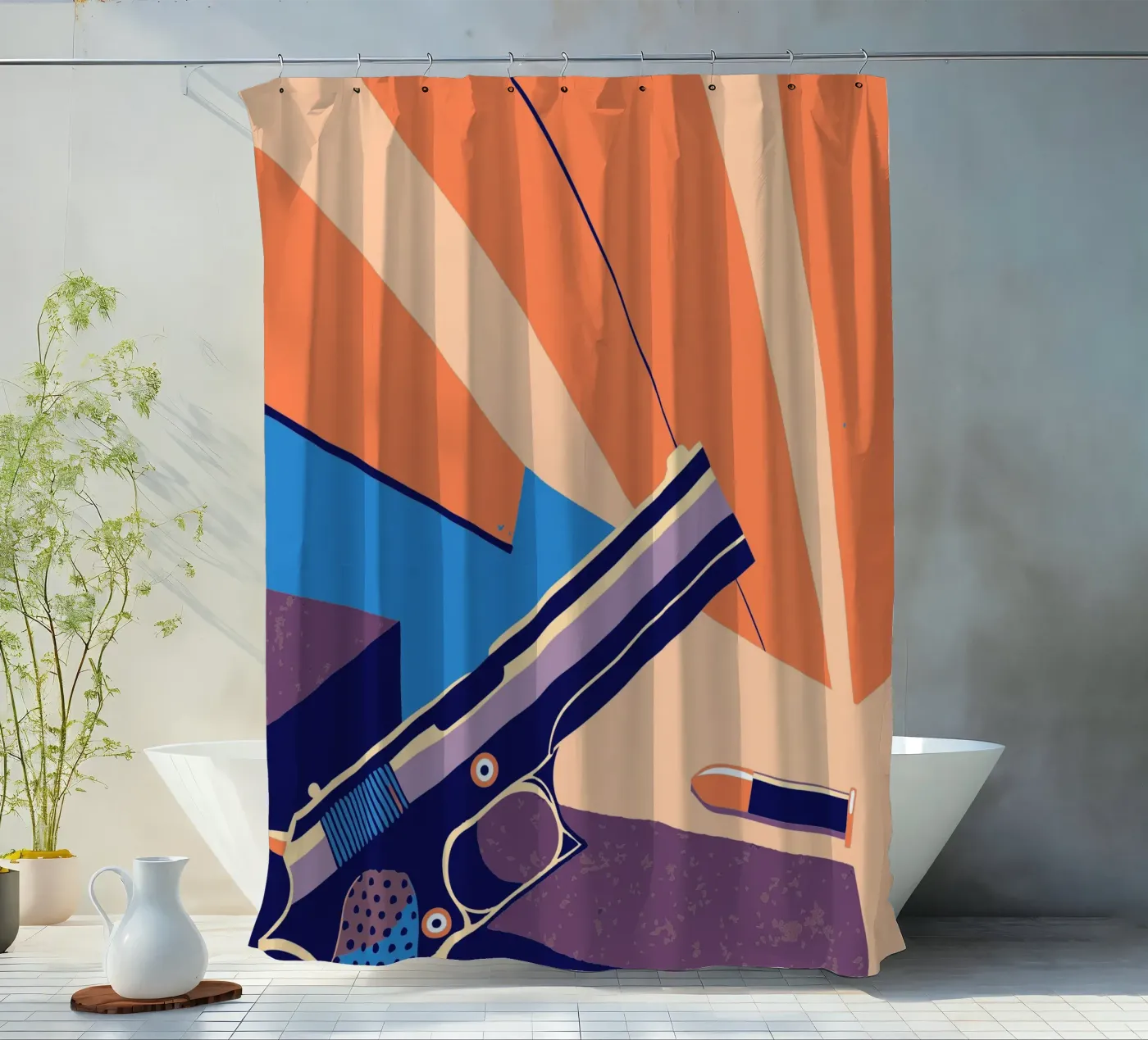 Waffe Duschvorhang von TODAY'S SHOP