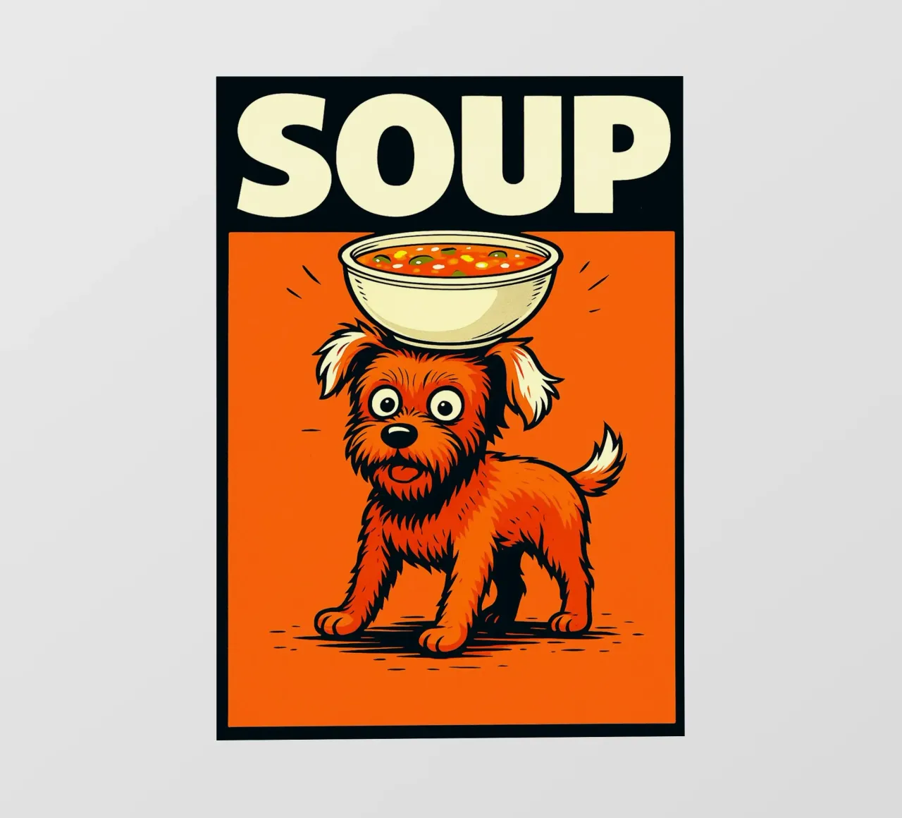 Dog balancing soup backlit film by the gindils