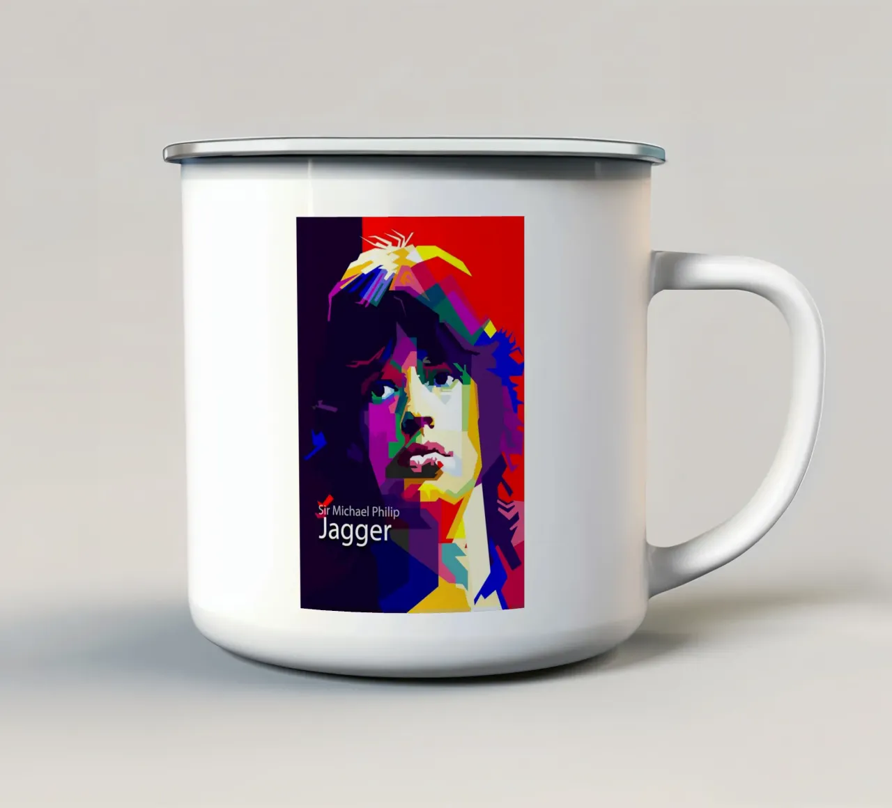Mick Jagger Musica Rock And Roll di tendenza ora tazza in smalto da Artkreator