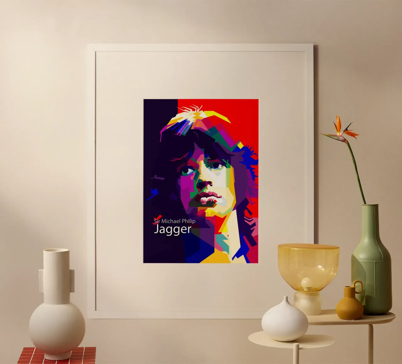 Mick Jagger Musica Rock And Roll di tendenza ora poster con telaio in alluminio da Artkreator