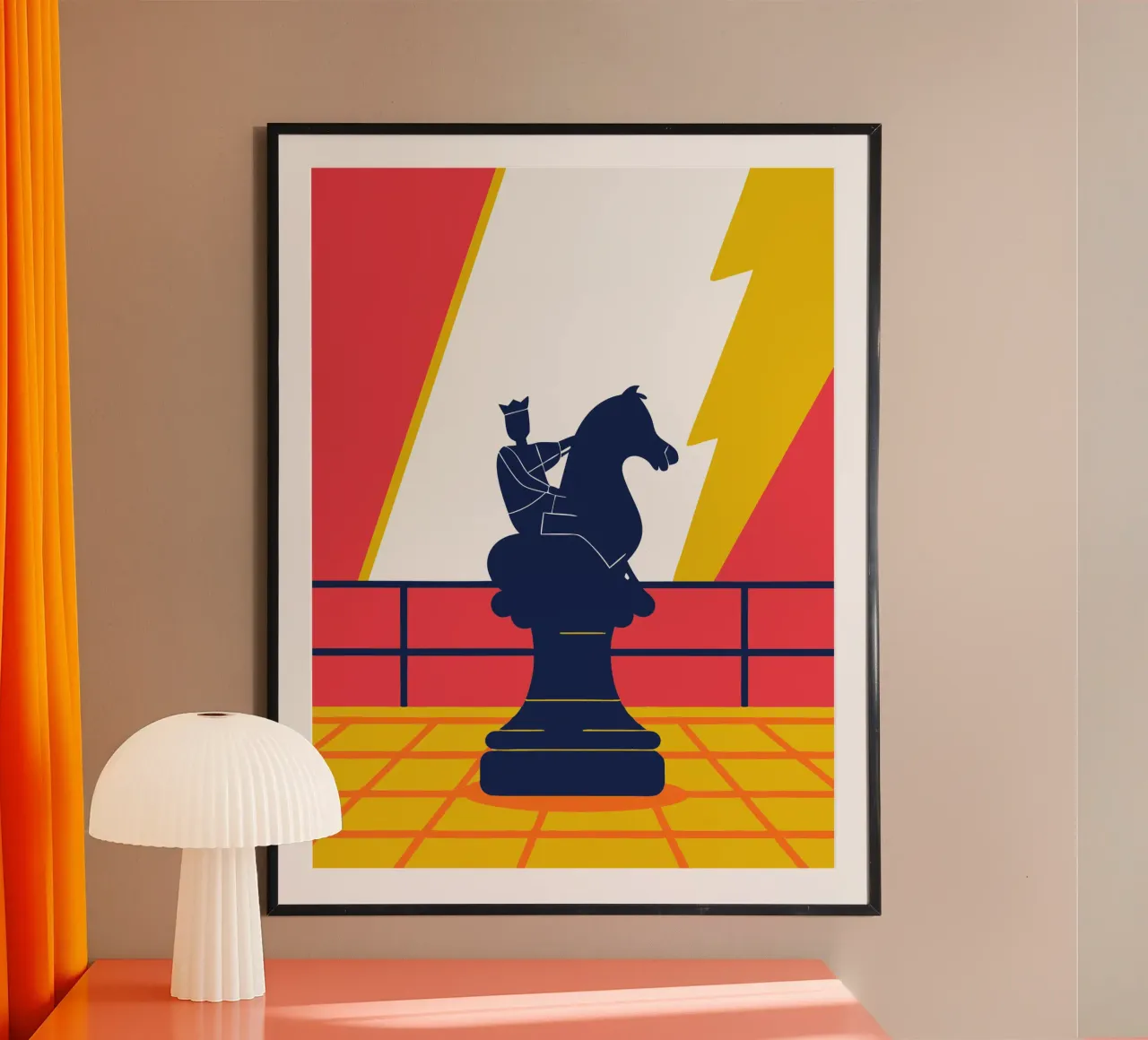 Cavallo a scacchi poster con telaio in plastica da TODAY'S SHOP