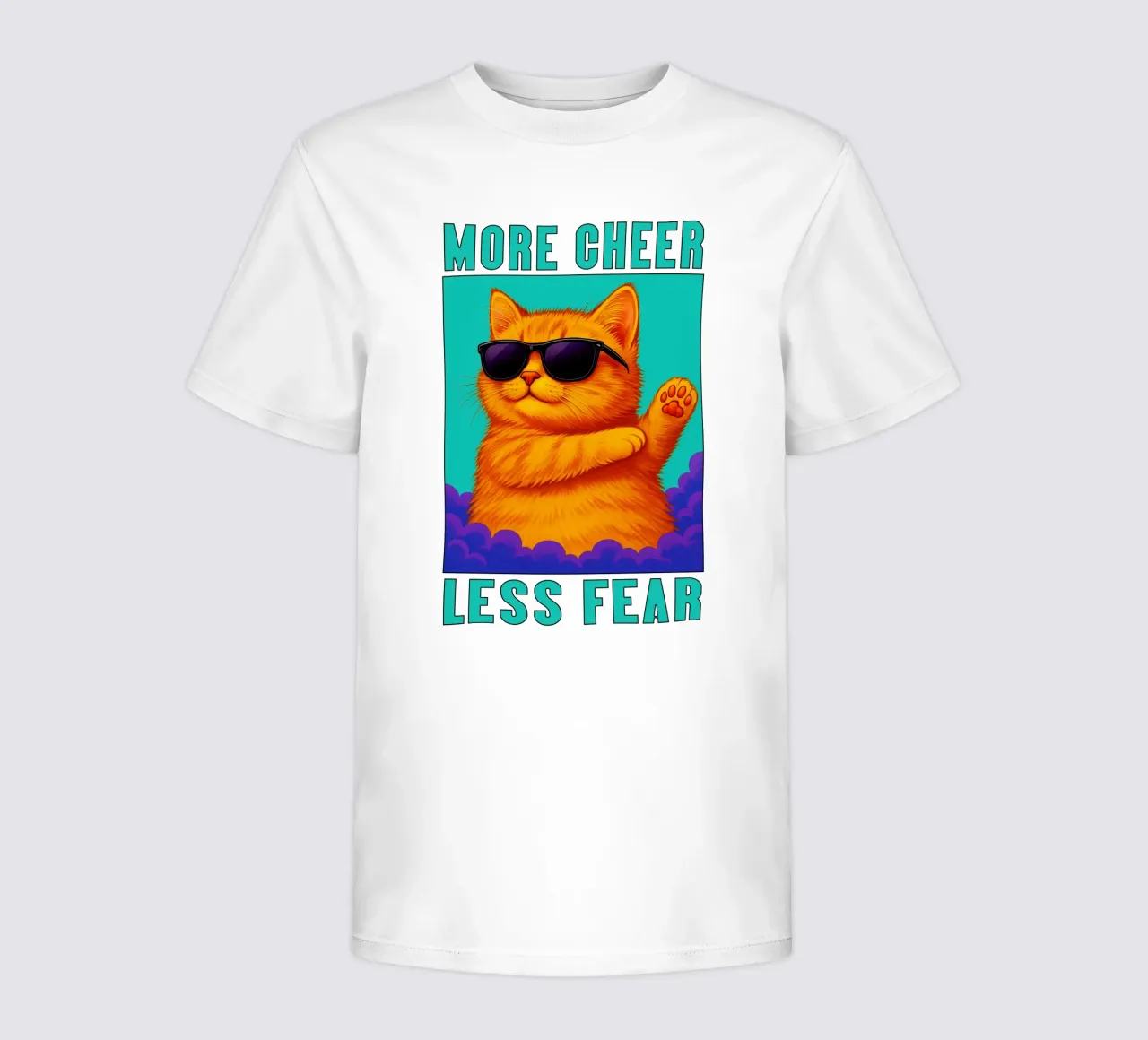 Lustige coole Katze Mehr Heiterkeit weniger Furcht Kunst Kinder T-Shirt von the gindils