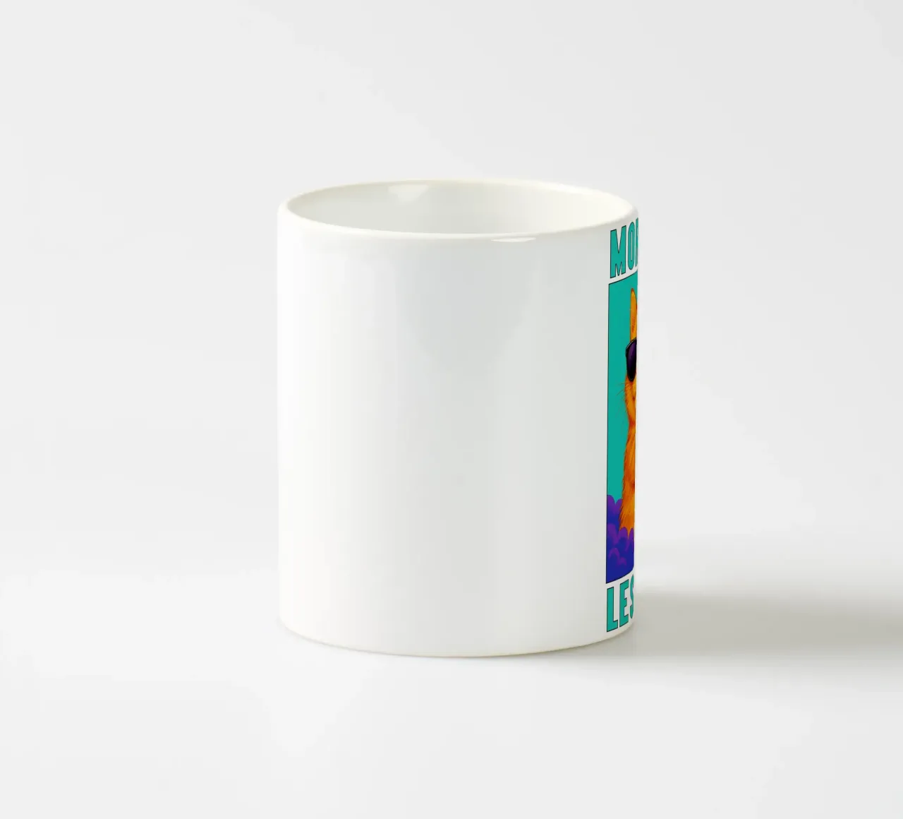 Divertente gatto cool More Cheer Less Fear Art tazza in ceramica da the gindils