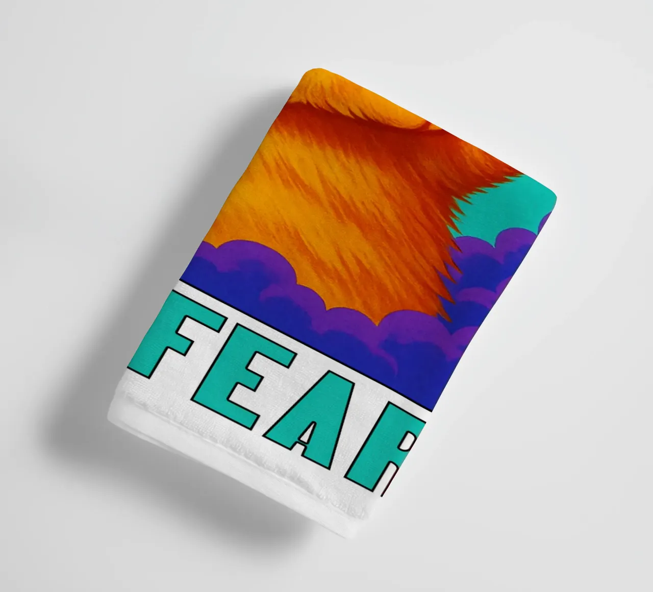 Funny Cool Cat More Cheer Less Fear Art towel by the gindils