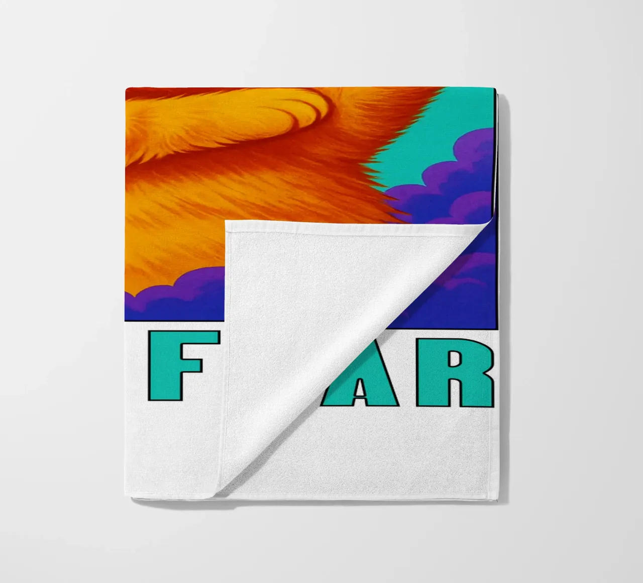 Funny Cool Cat More Cheer Less Fear Art beach towel by the gindils