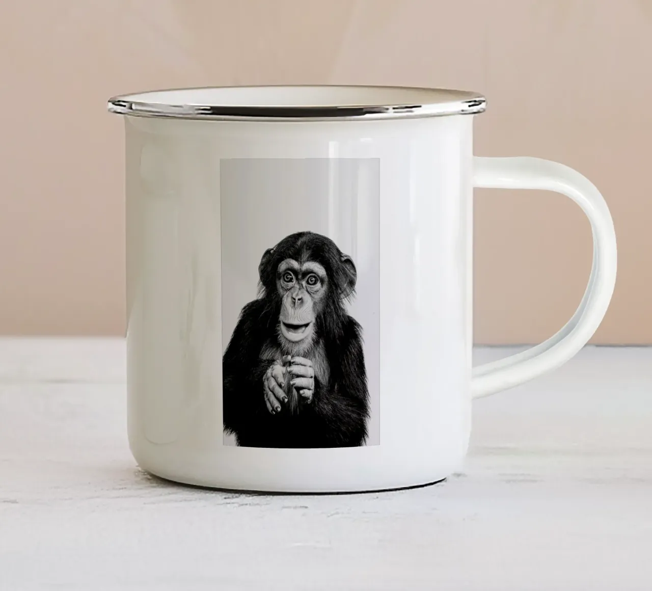 Chimpanzee II tazza in smalto da Paws & Claws