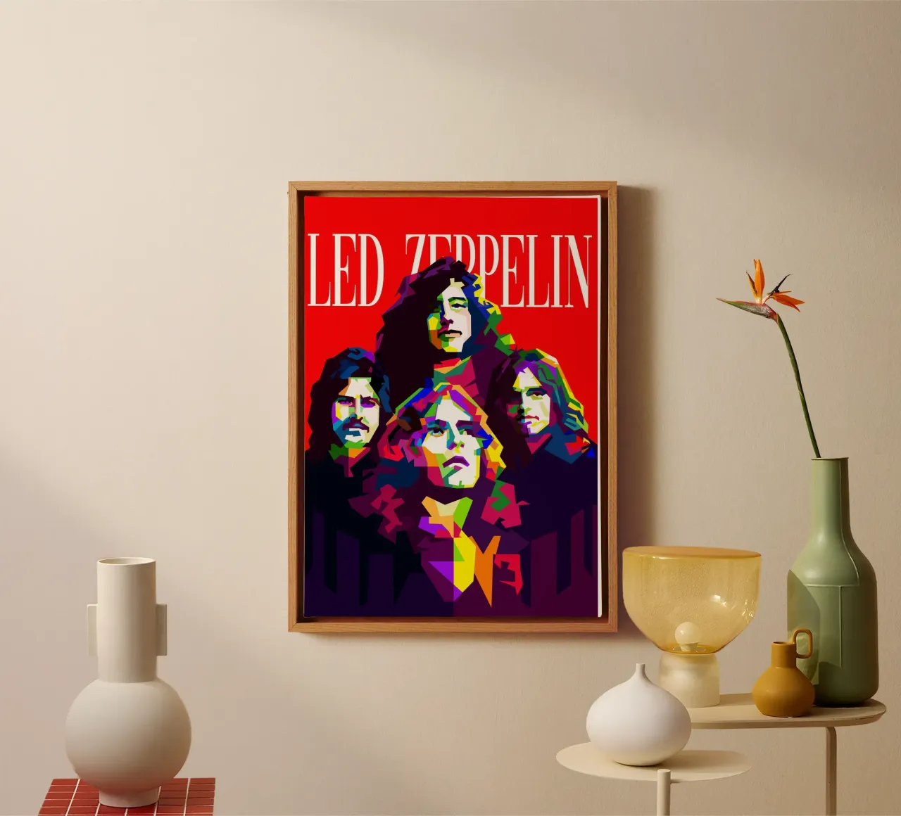 Led Zeppelin Rock N Roll Band di tendenza ora tela con Cornice a cassetta da Artkreator