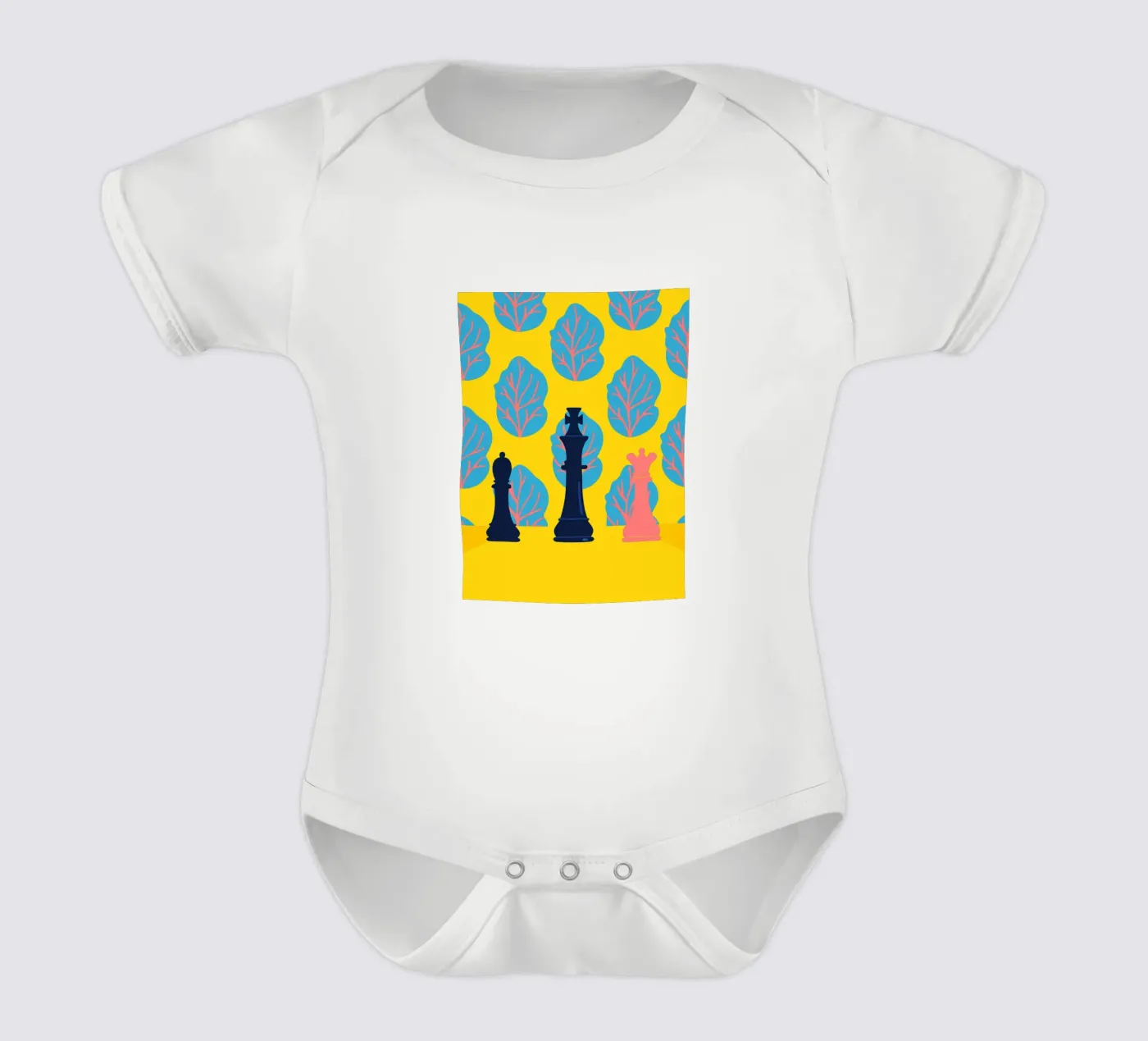 Chess Pattern Kurzarm Babybody von TODAY'S SHOP