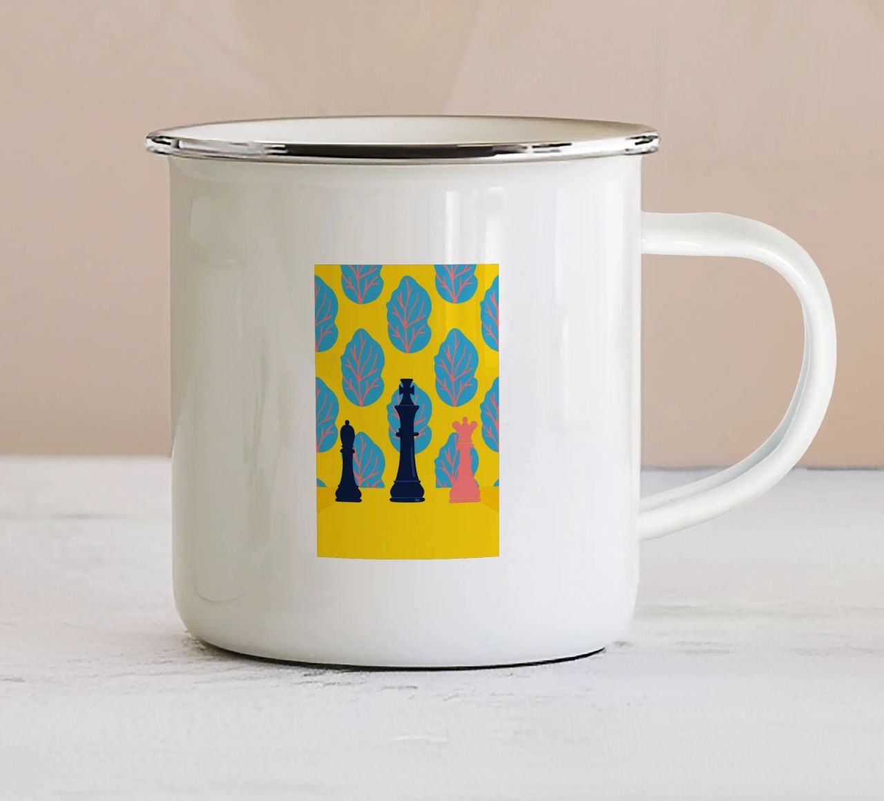 Modello a scacchi tazza in smalto da TODAY'S SHOP