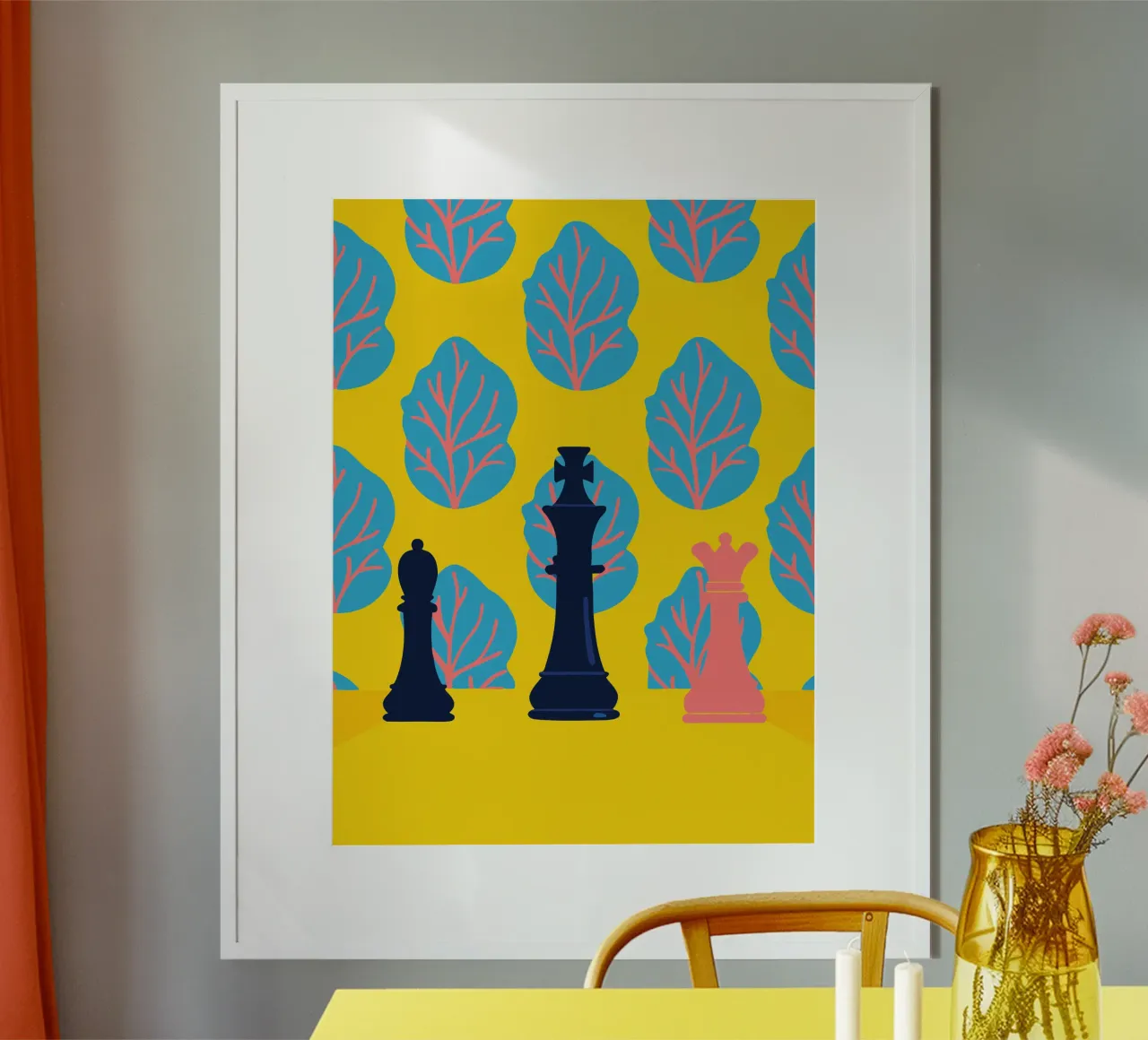 Modello a scacchi poster con telaio in legno da TODAY'S SHOP