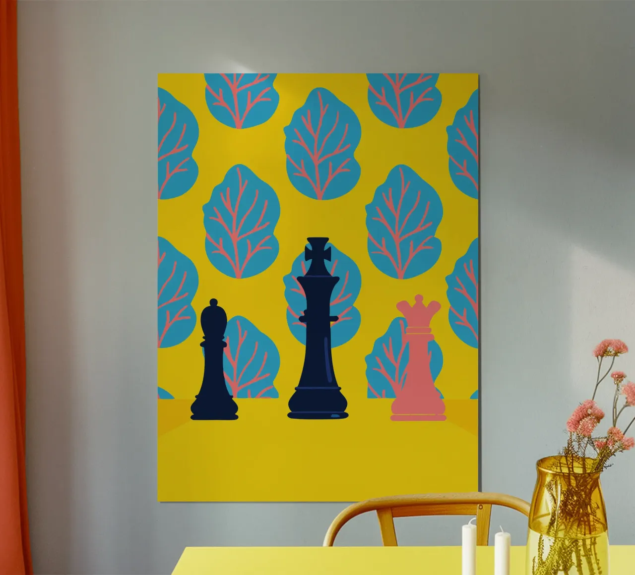 Modello a scacchi poster con telaio in legno da TODAY'S SHOP