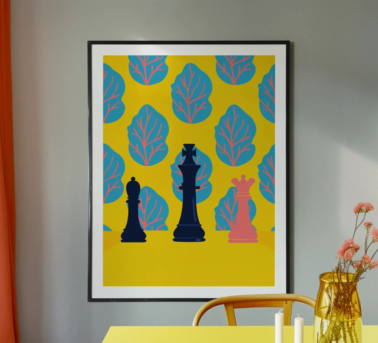Modello a scacchi poster con telaio in legno da TODAY'S SHOP