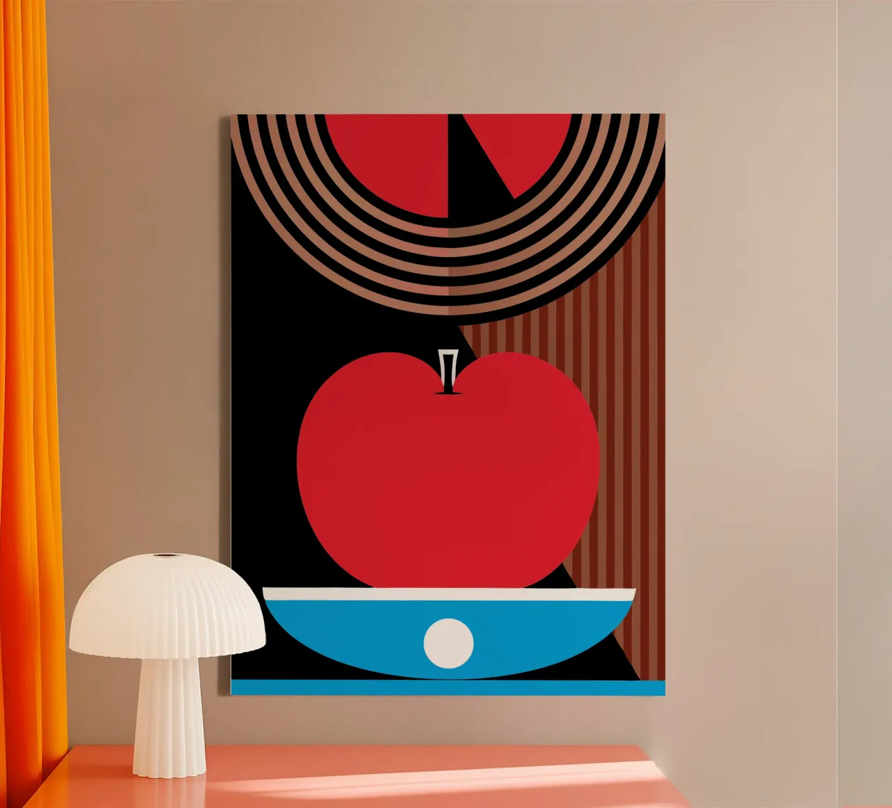 Moderne appel canvas met Baklijst van LOOK DIFFERENT
