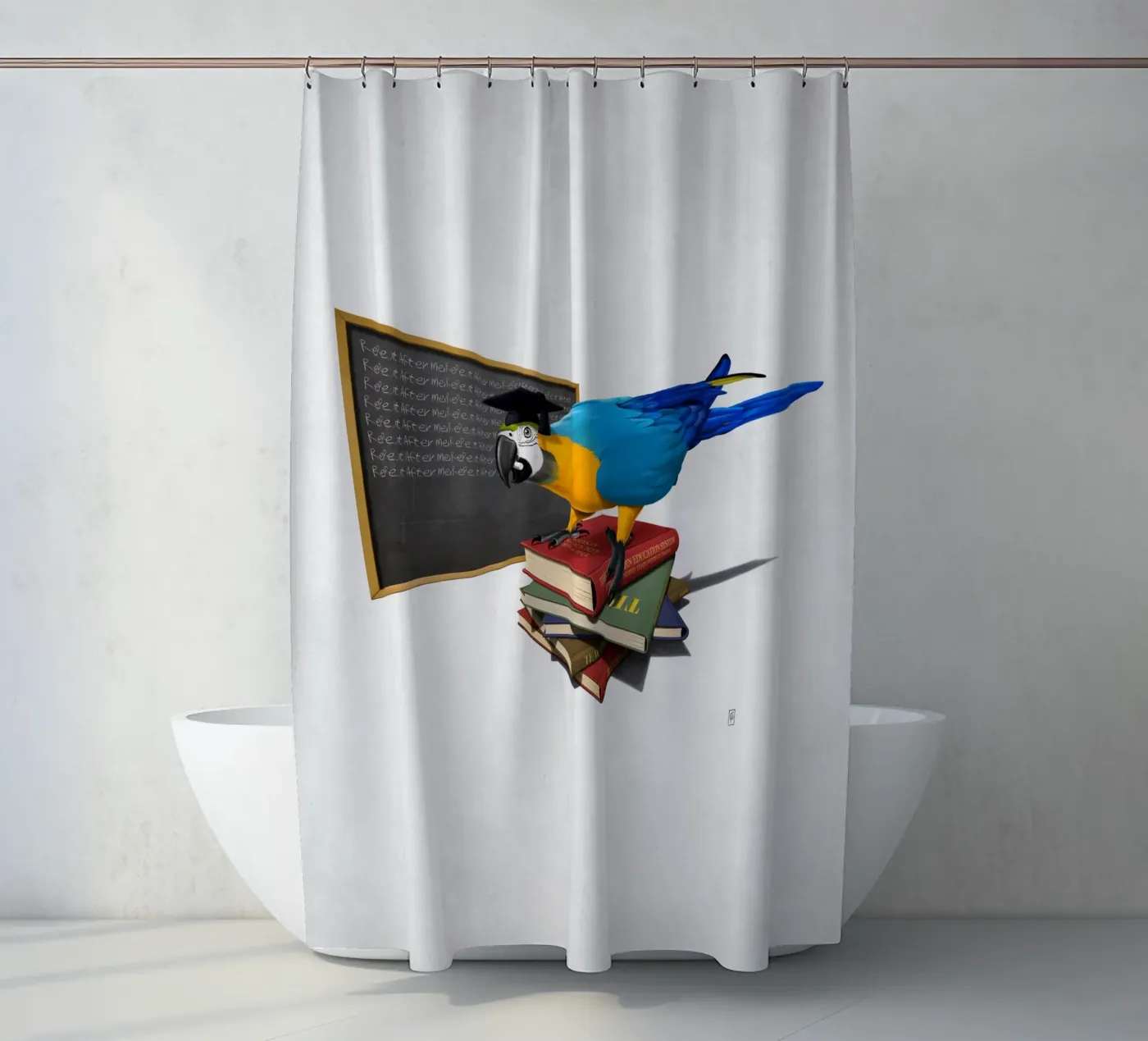 Repeat (Wordless) douchegordijn van Rob Art | Illustration