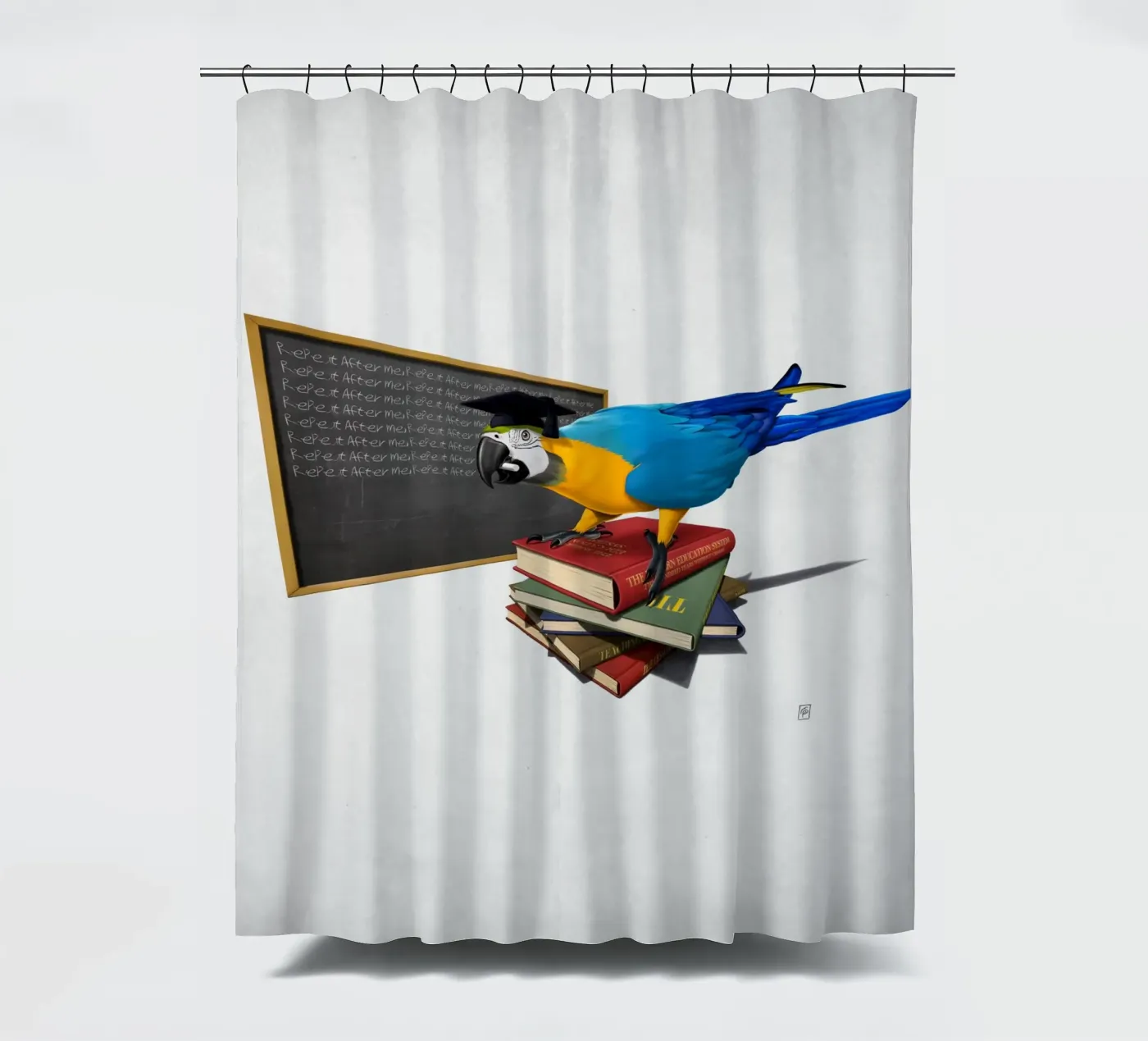 Repeat (Wordless) douchegordijn van Rob Art | Illustration