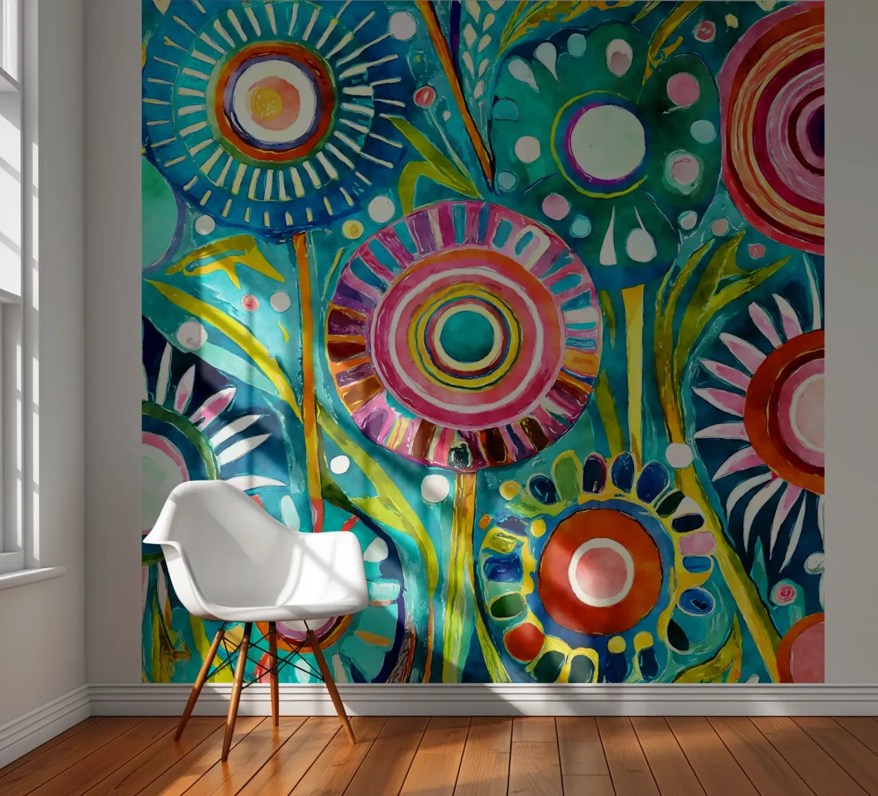 Funky Dandelions photo wallpaper by Botanical Pattern House