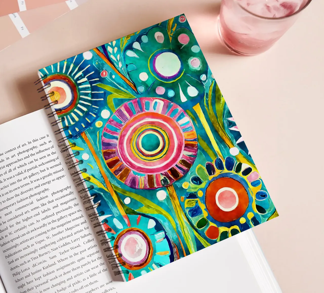 Funky Dandelions spiral notebook by Botanical Pattern House
