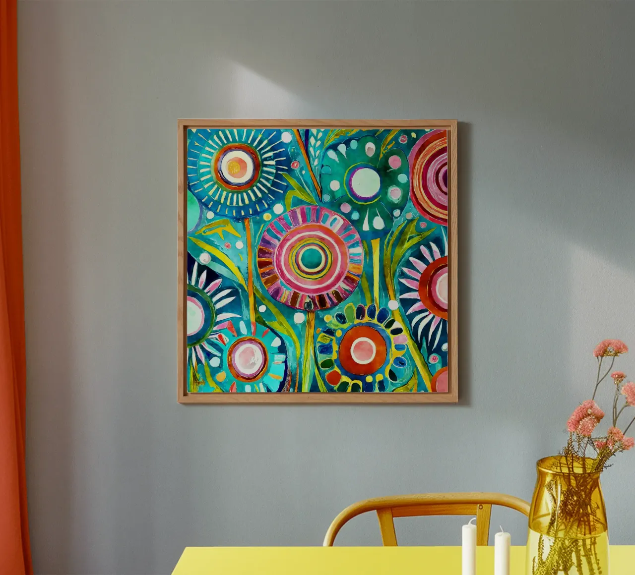 Funky Dandelions alu-dibond by Botanical Pattern House