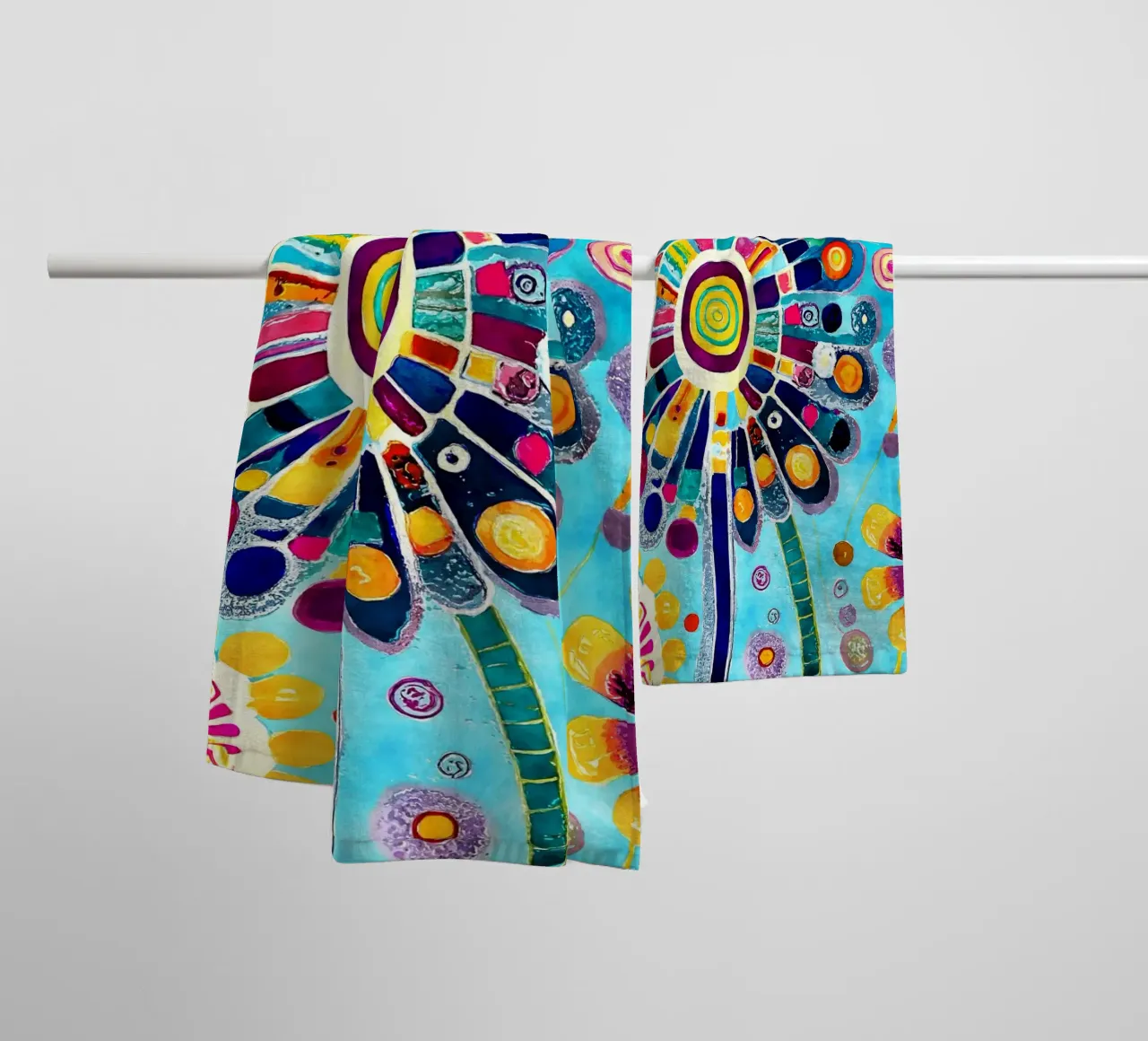 Funky Dandelions towel by Botanical Pattern House