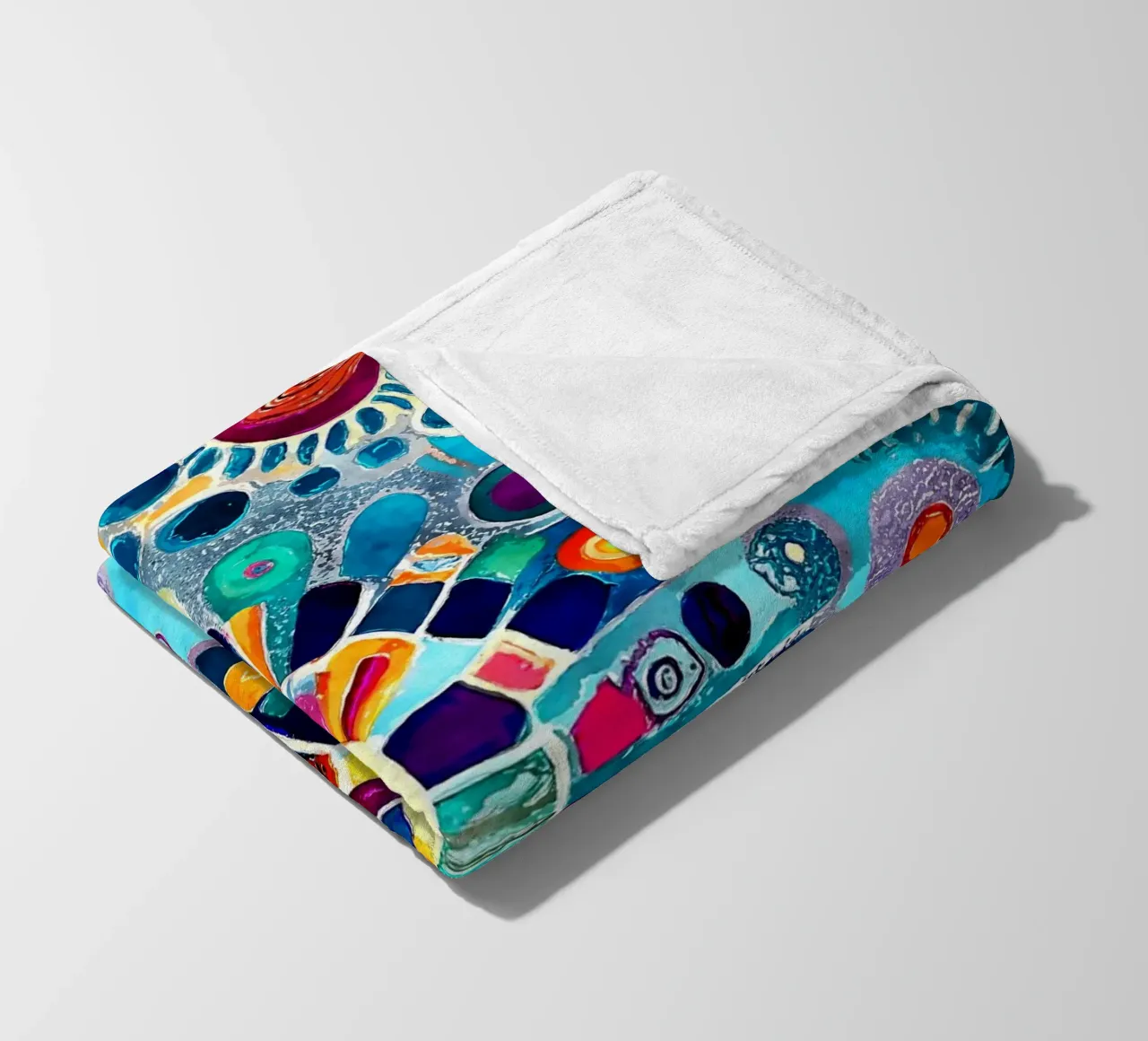 Funky Dandelions fleece blanket by Botanical Pattern House