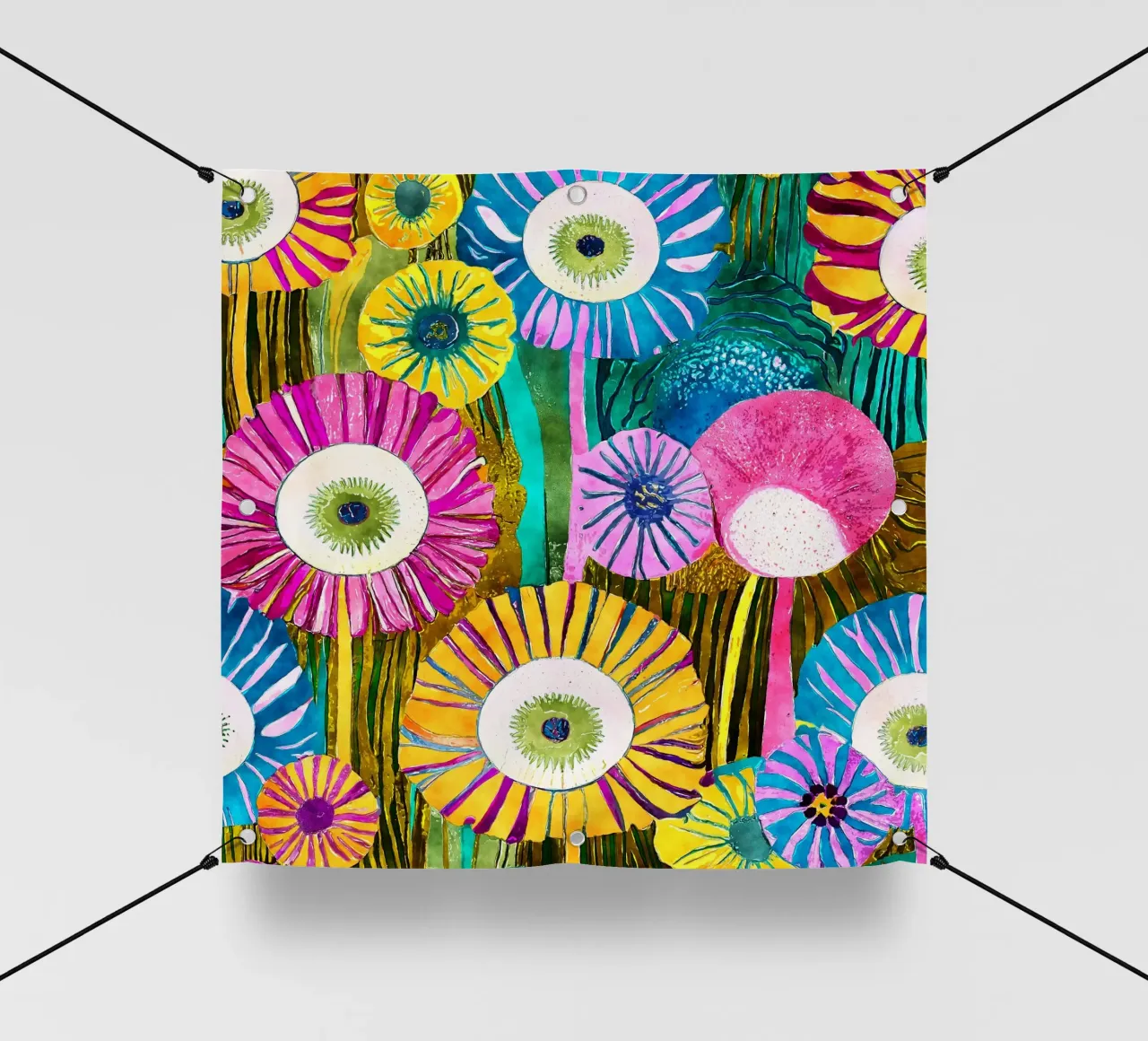Denti di leone divertenti telo in pvc da Botanical Pattern House