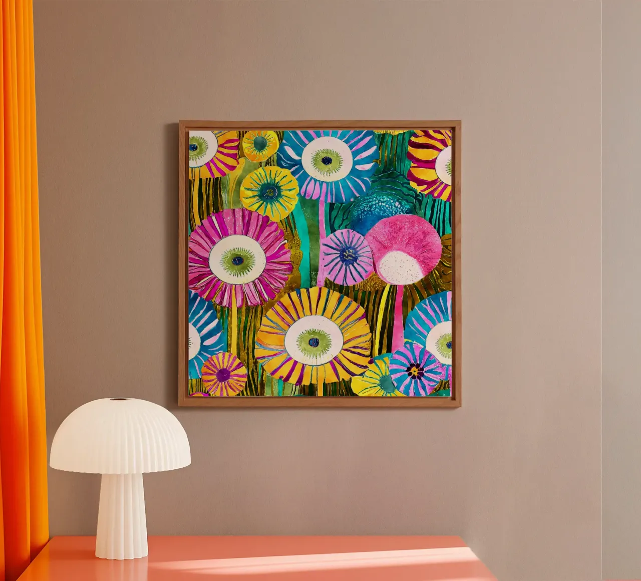 Funky Löwenzahn Alu-Dibond von Botanical Pattern House
