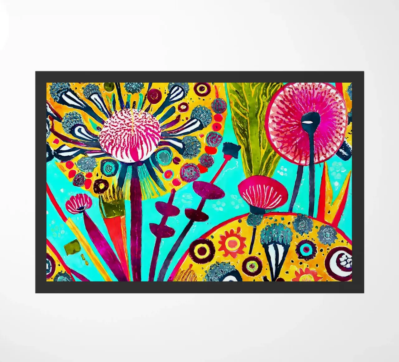 Funky Dandelions doormat by Botanical Pattern House