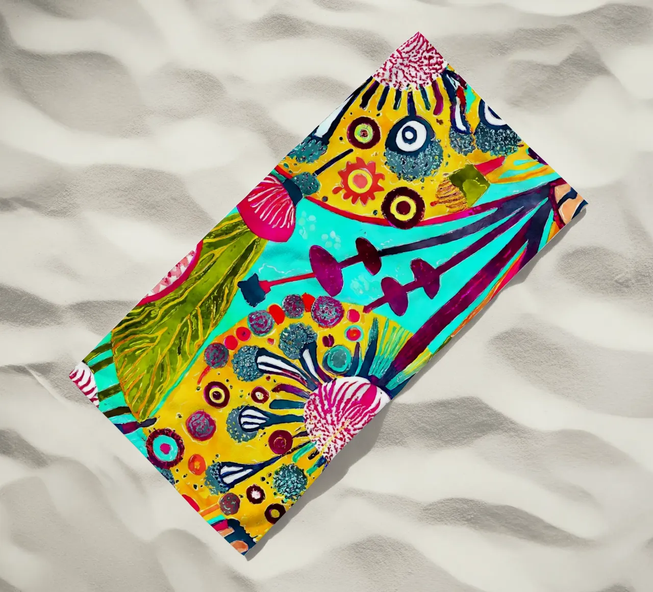 Funky Dandelions beach towel by Botanical Pattern House