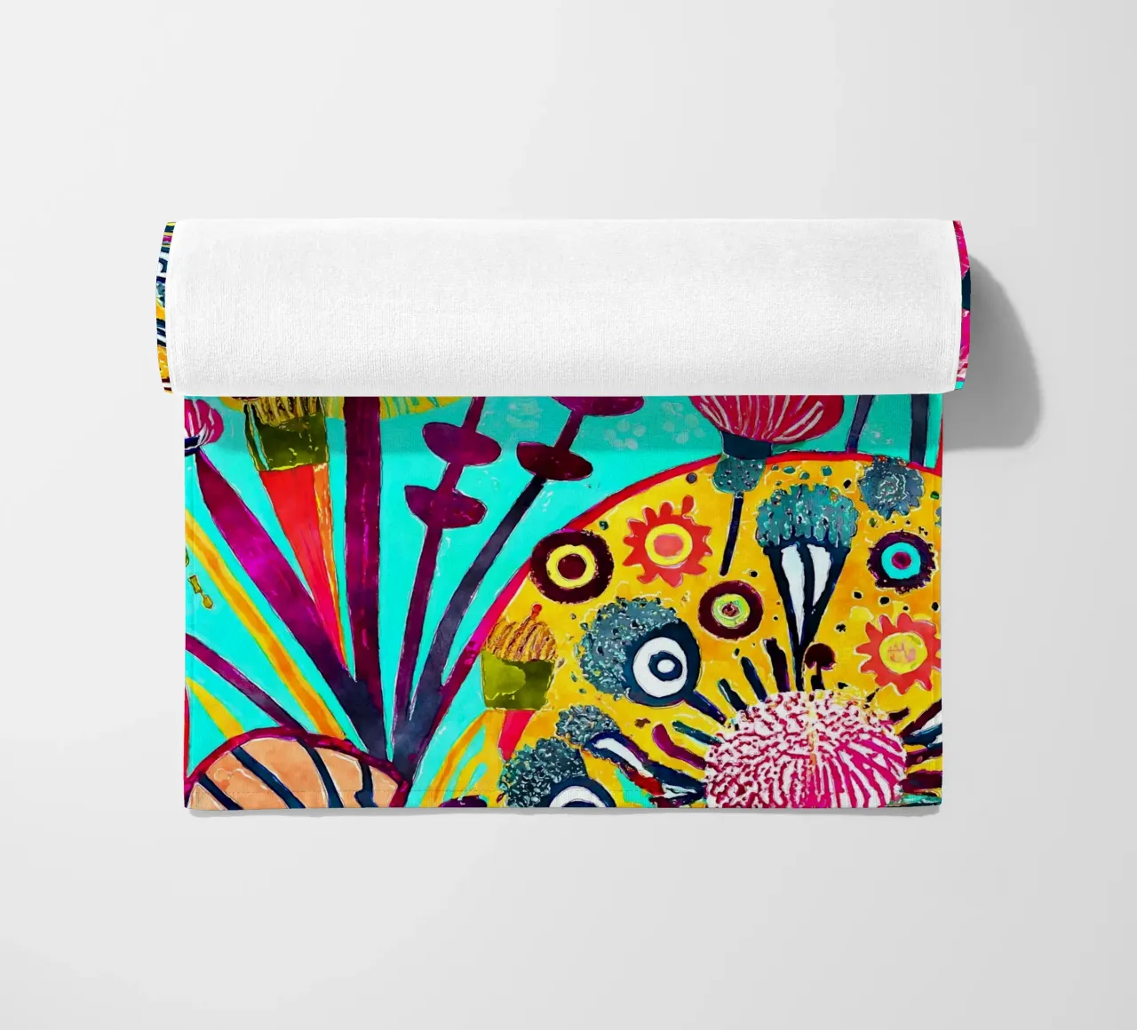 Funky Dandelions beach towel by Botanical Pattern House