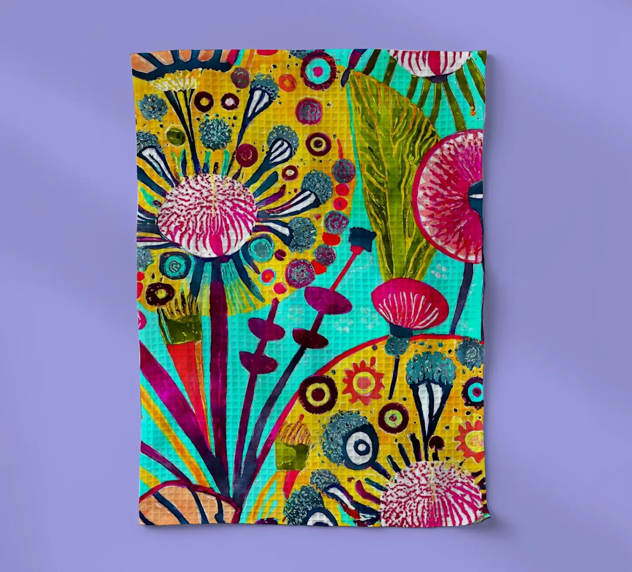 Funky Dandelions tea towel by Botanical Pattern House