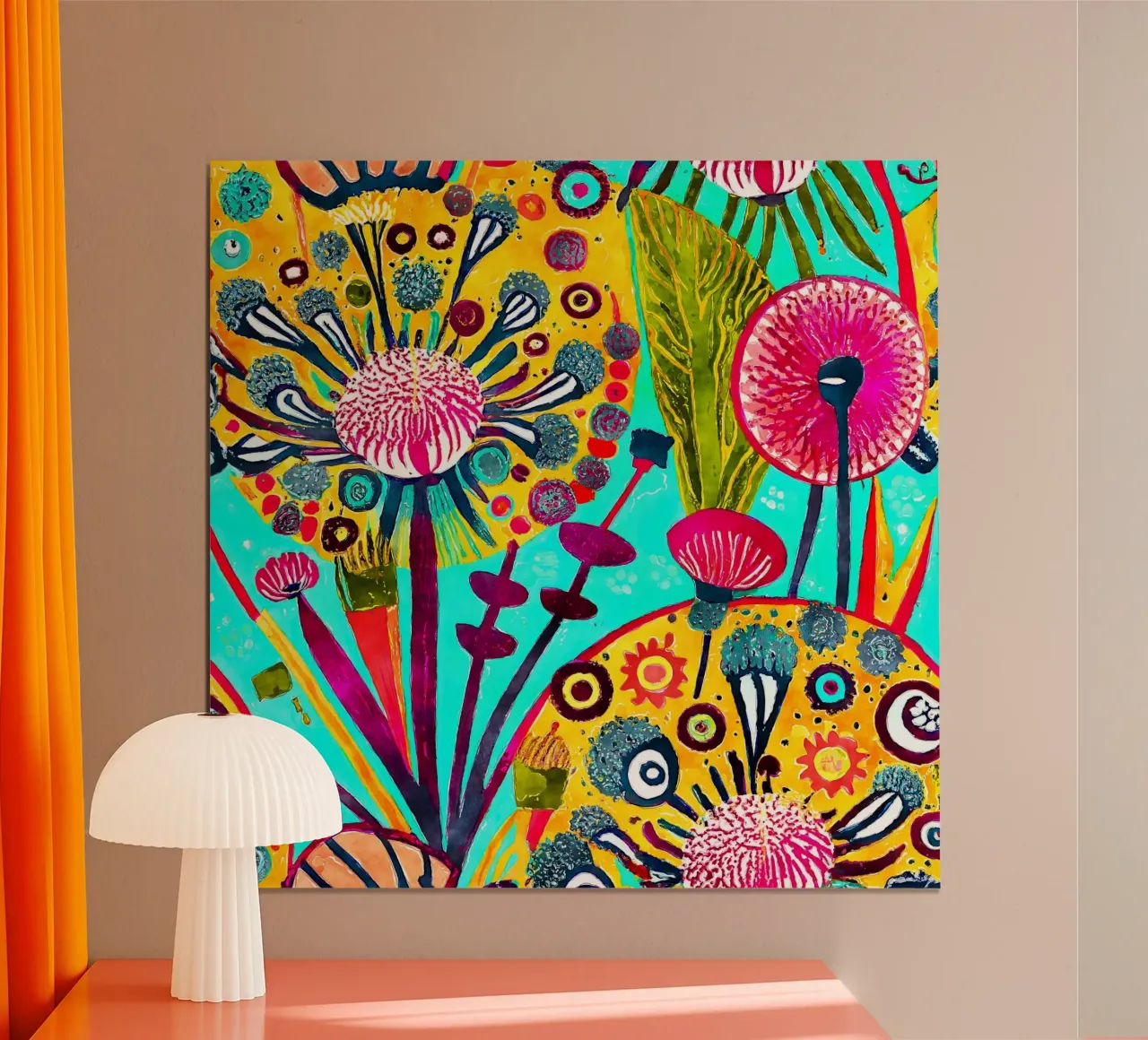 Funky Dandelions poster by Botanical Pattern House