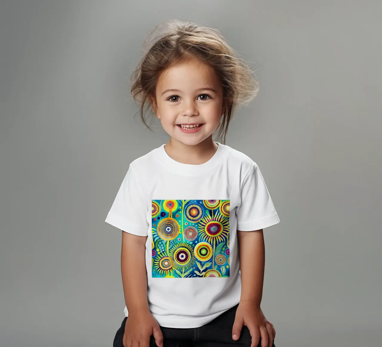 Funky Dandelions kids t-shirt by Botanical Pattern House