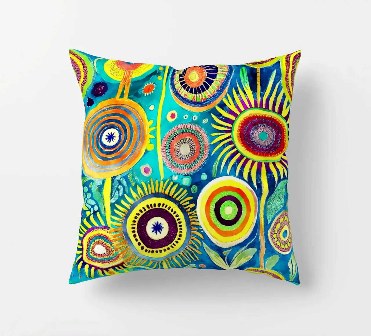 Funky Dandelions decorative cushion by Botanical Pattern House