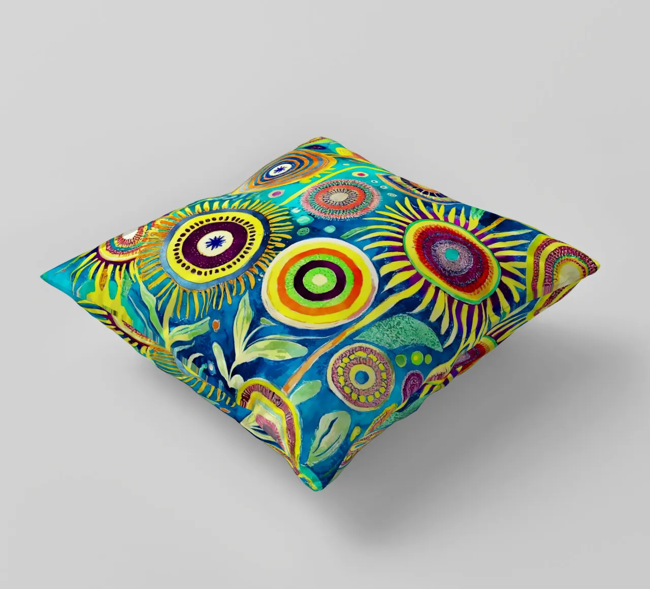 Funky Dandelions decorative cushion by Botanical Pattern House
