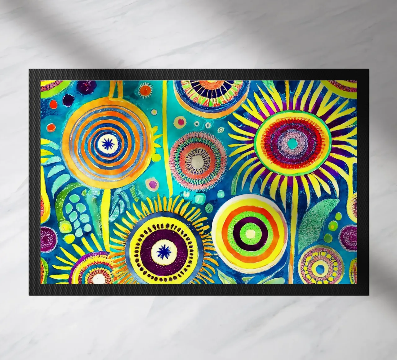 Funky Dandelions doormat by Botanical Pattern House