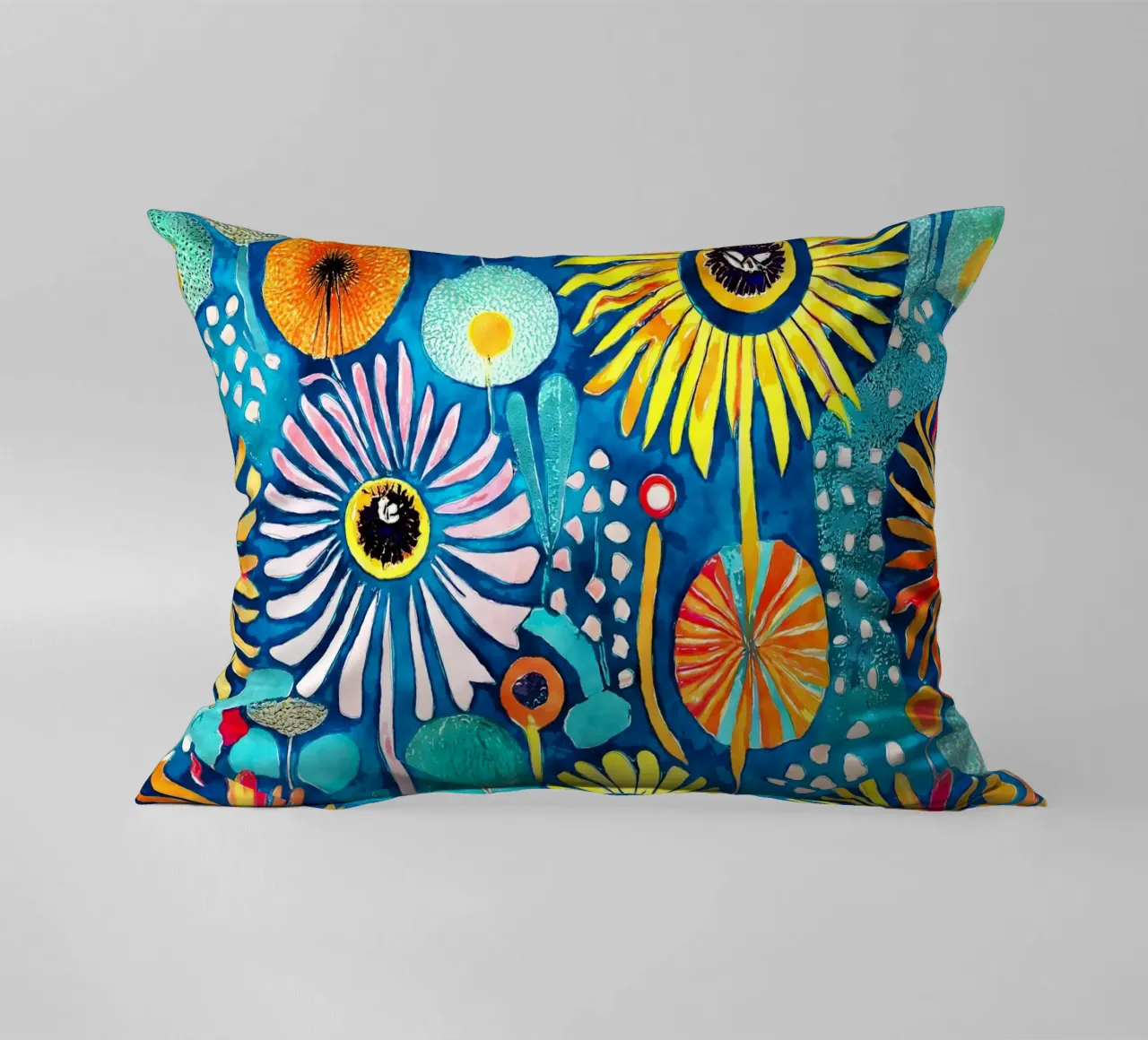 Funky Dandelions decorative cushion by Botanical Pattern House
